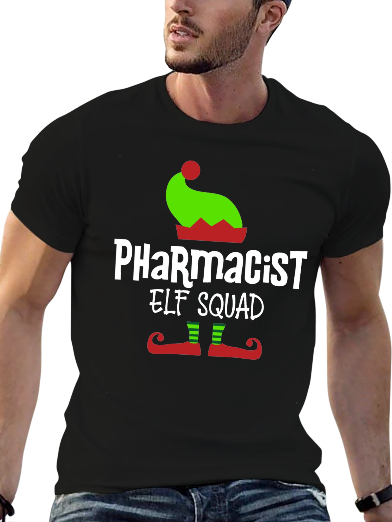 Pharmacist Elf Squad T-Shirt Christmas Tee