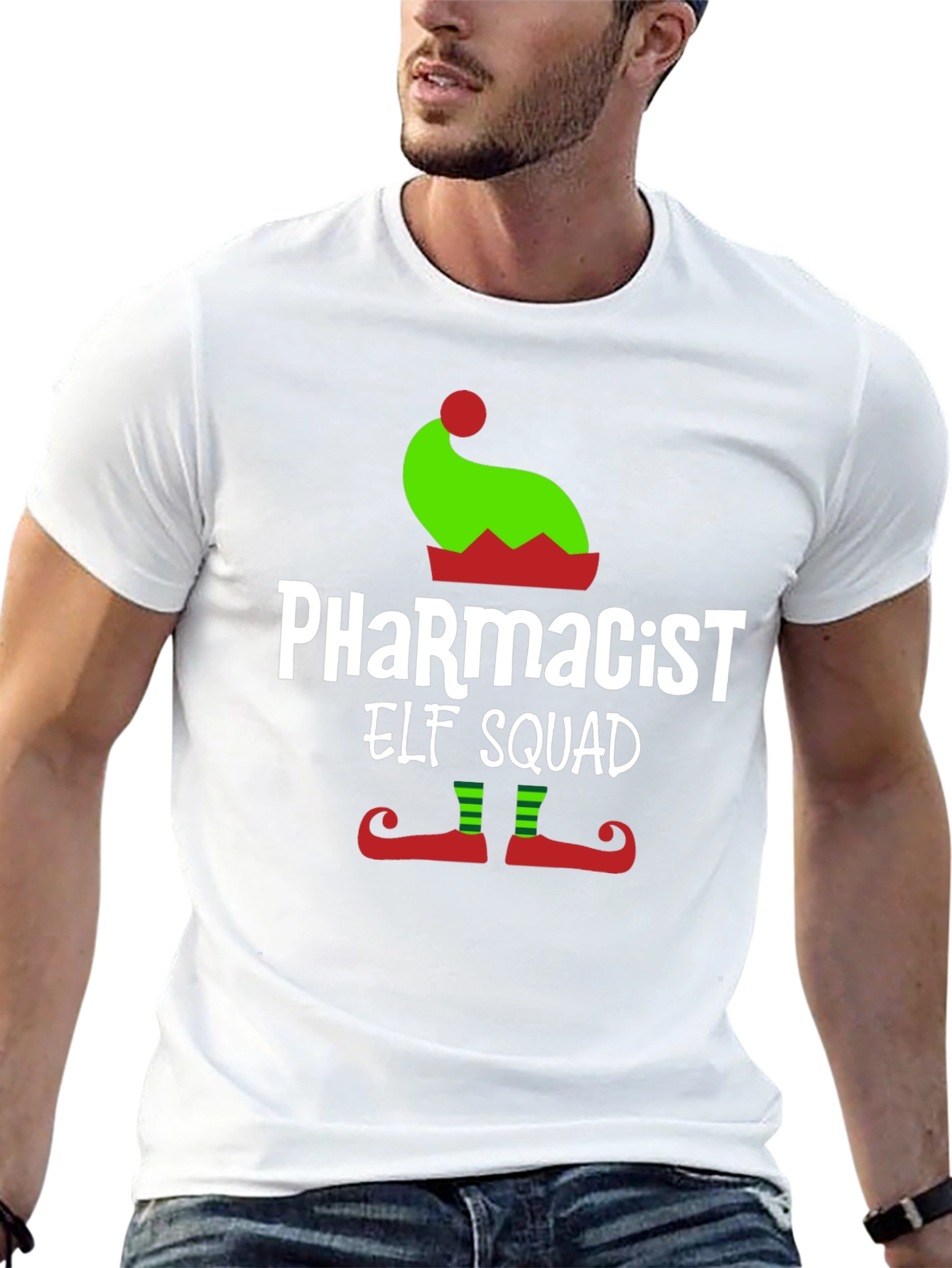 Pharmacist Elf Squad T-Shirt Christmas Tee