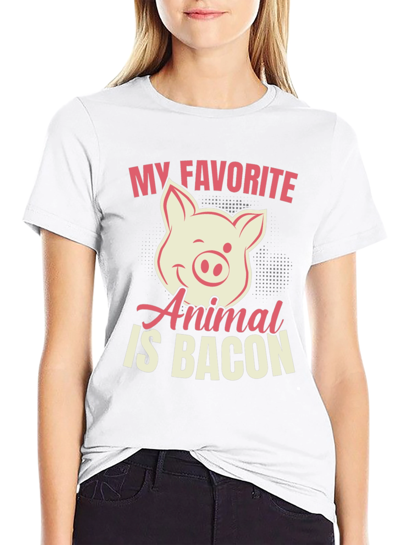 My Favorite Animal Is Bacon Pig Graphic T-Shirt