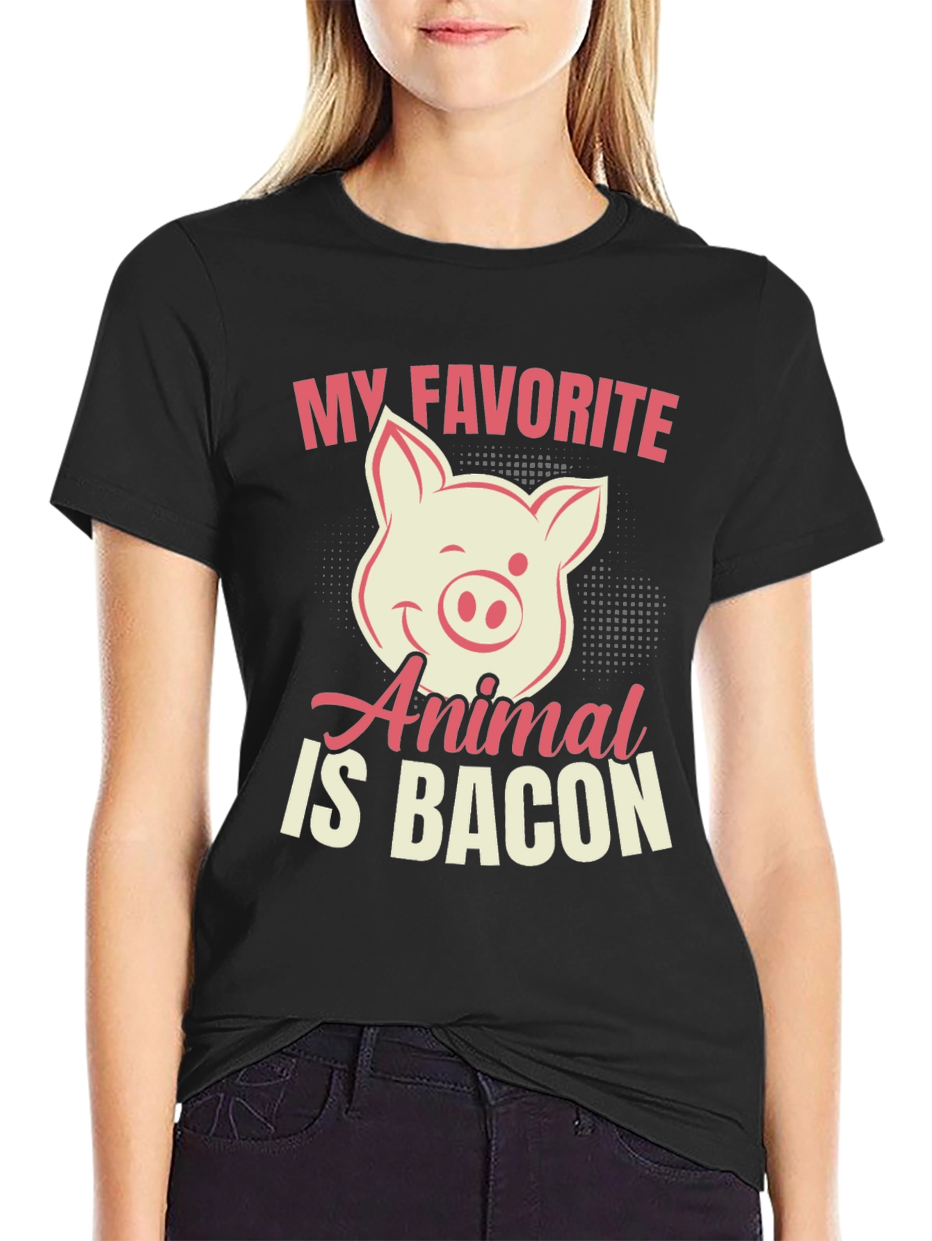 My Favorite Animal Is Bacon Pig Graphic T-Shirt
