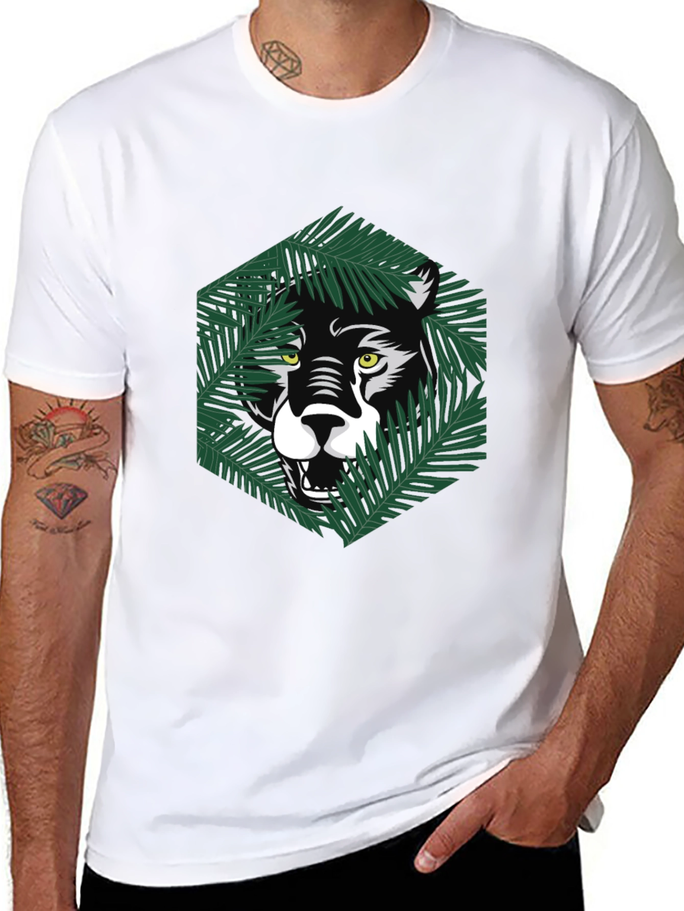 Jungle Cat Graphic Tee - Modern Mens T-Shirt