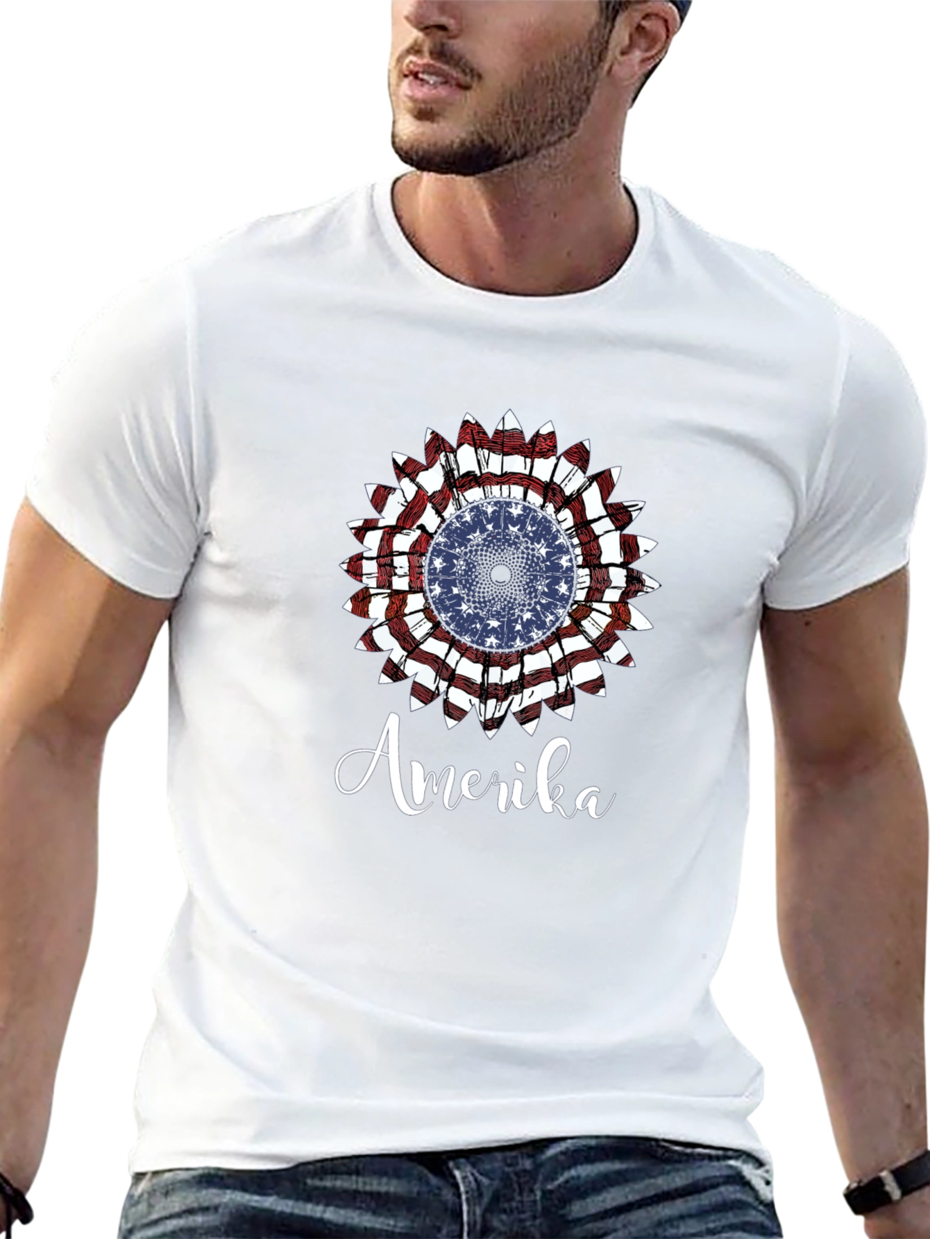 Amerika Patriotic Graphic T-Shirt