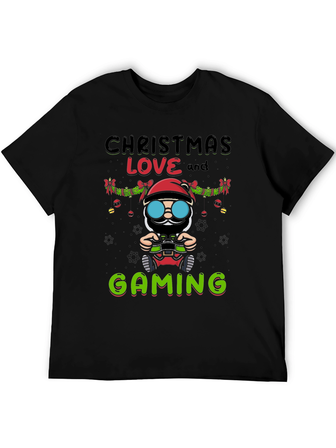 Christmas Love & Gaming T-Shirt Santa Claus Gamer Tee