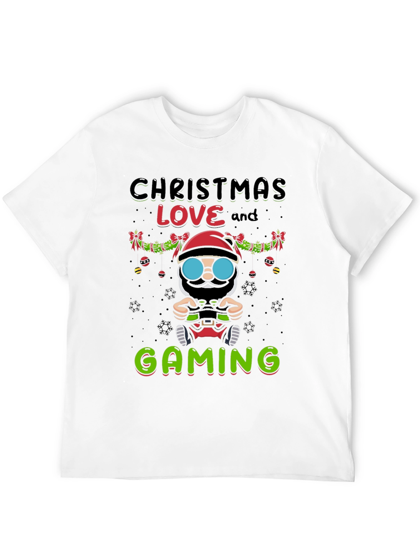 Christmas Love & Gaming T-Shirt Santa Claus Gamer Tee