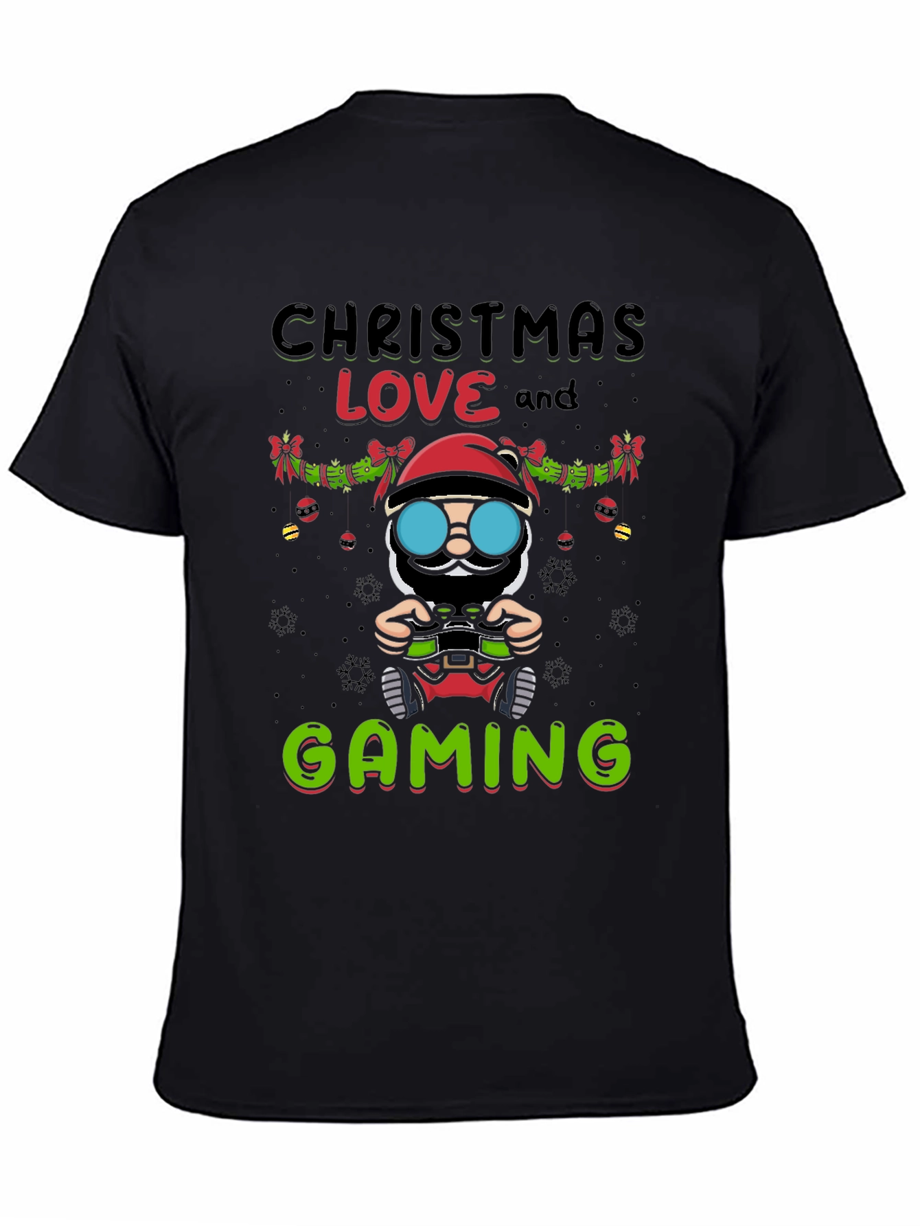 Christmas Love & Gaming T-Shirt Santa Claus Gamer Tee