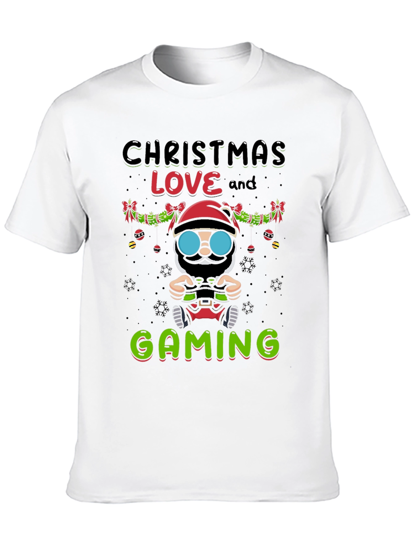 Christmas Love & Gaming T-Shirt Santa Claus Gamer Tee