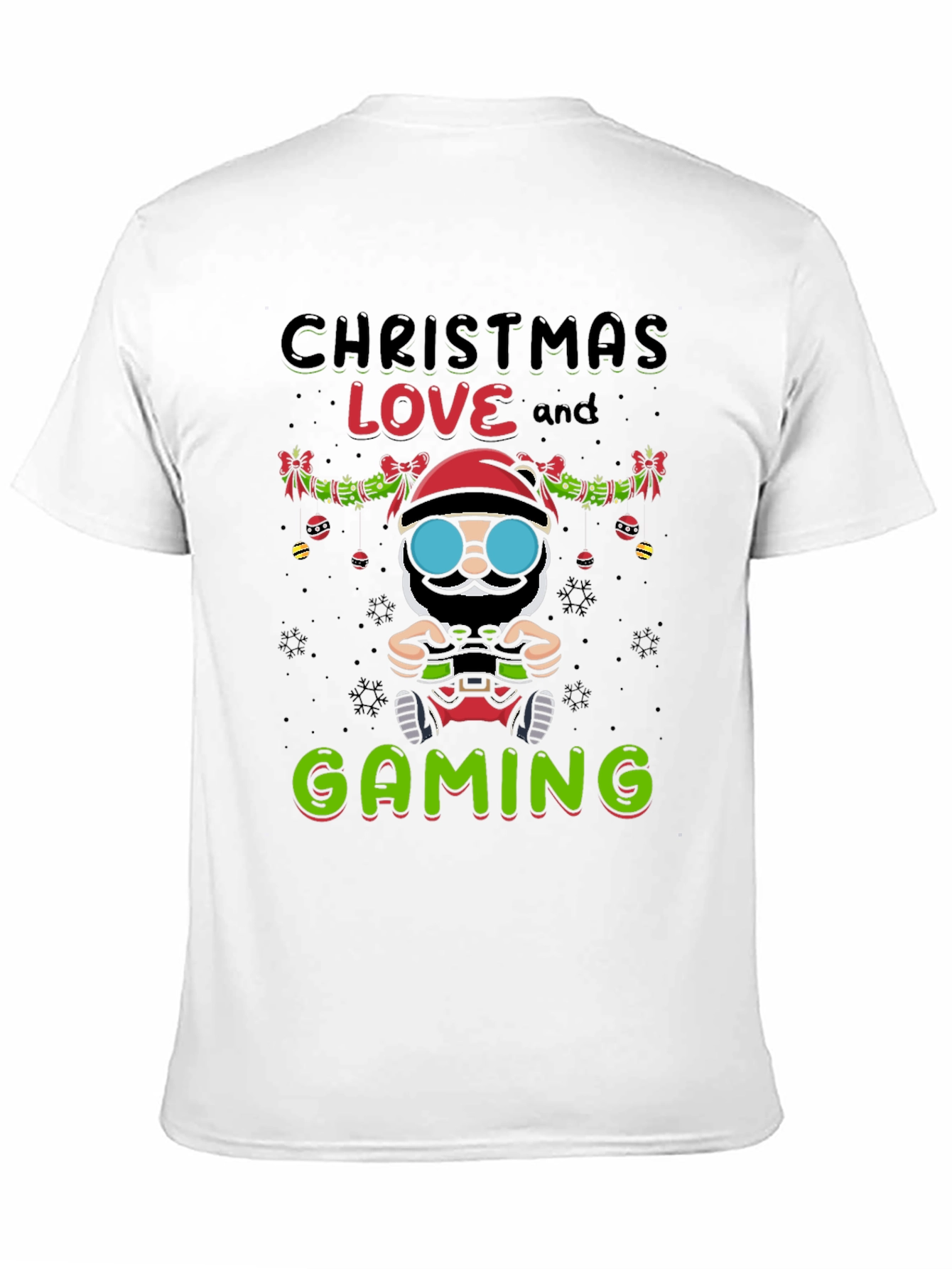 Christmas Love & Gaming T-Shirt Santa Claus Gamer Tee