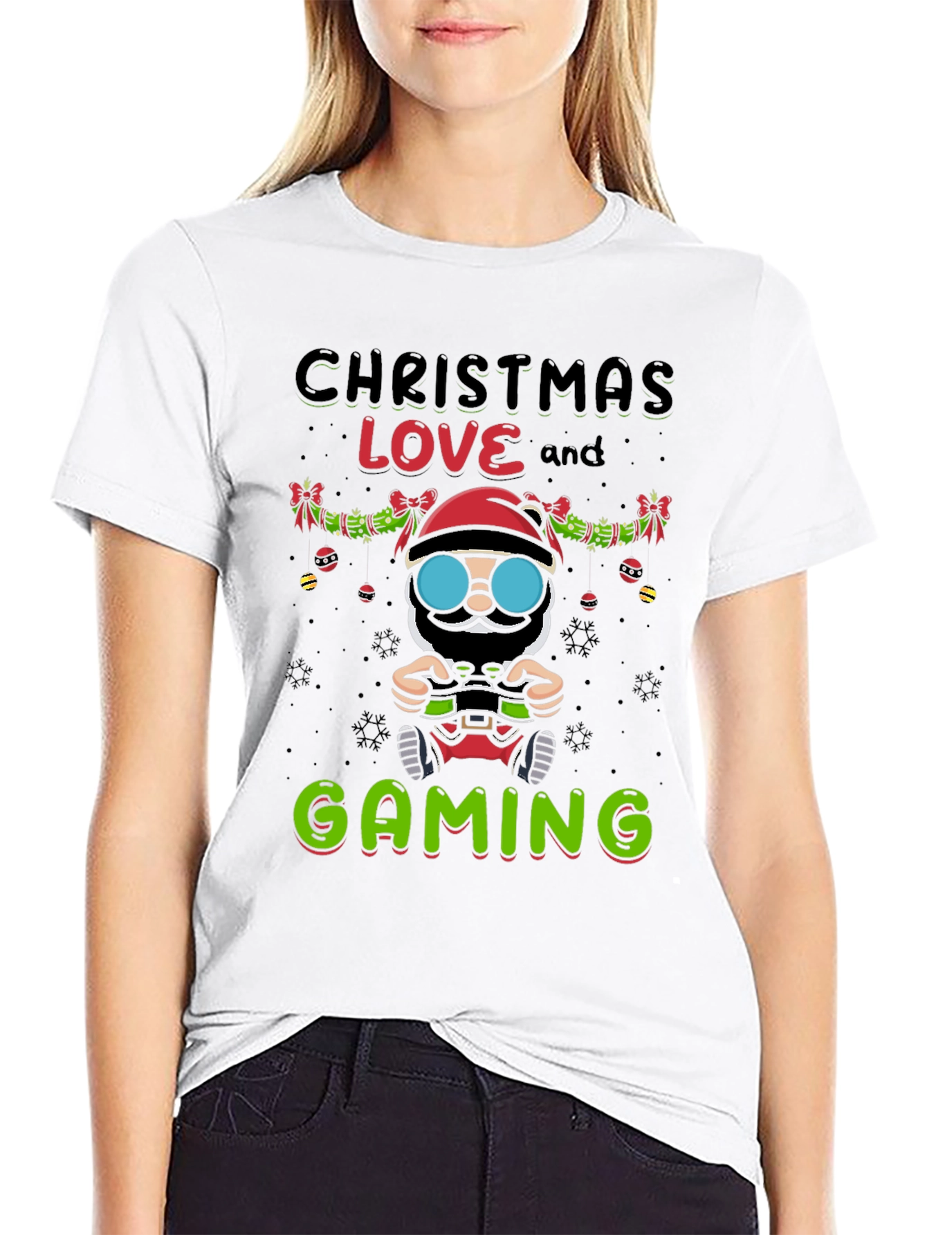 Christmas Love & Gaming T-Shirt Santa Claus Gamer Tee