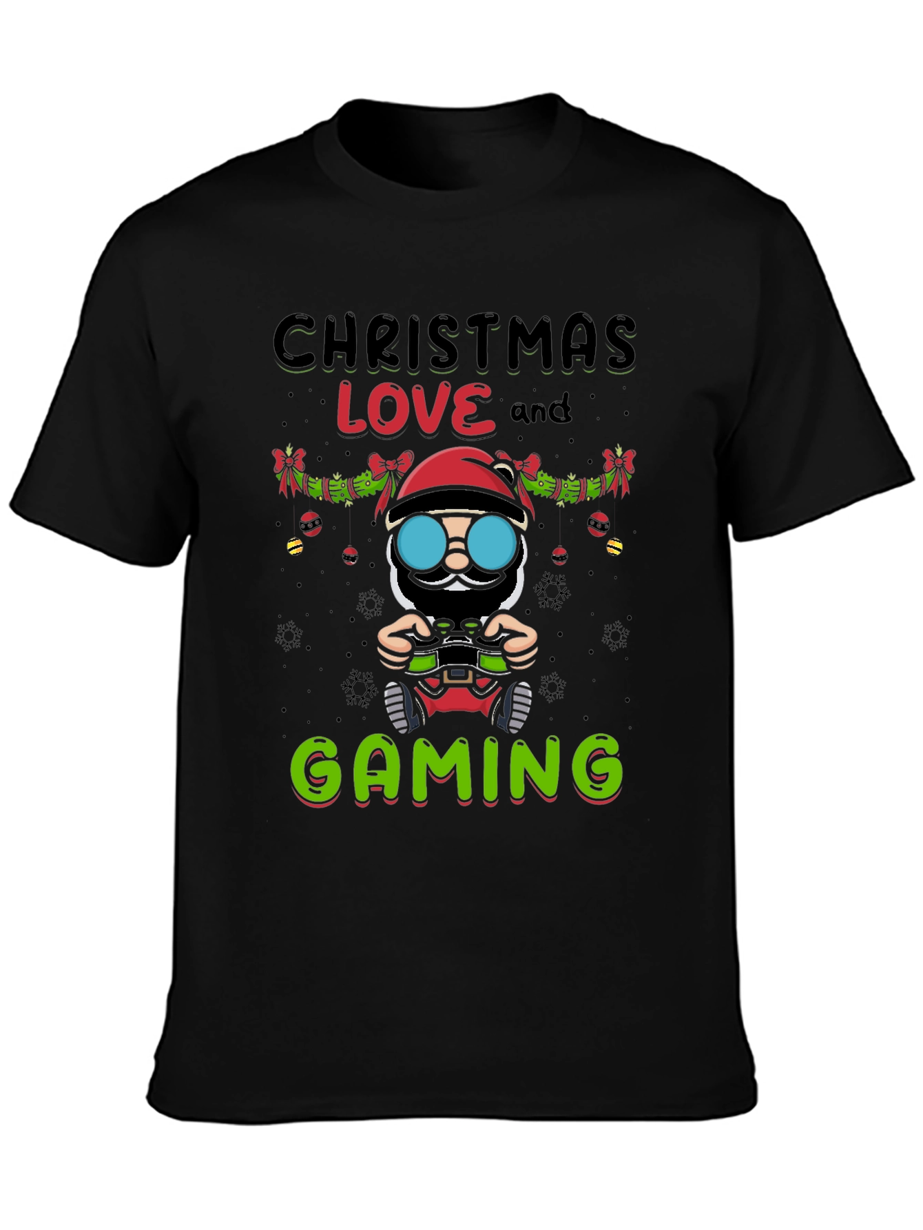 Christmas Love & Gaming T-Shirt Santa Claus Gamer Tee