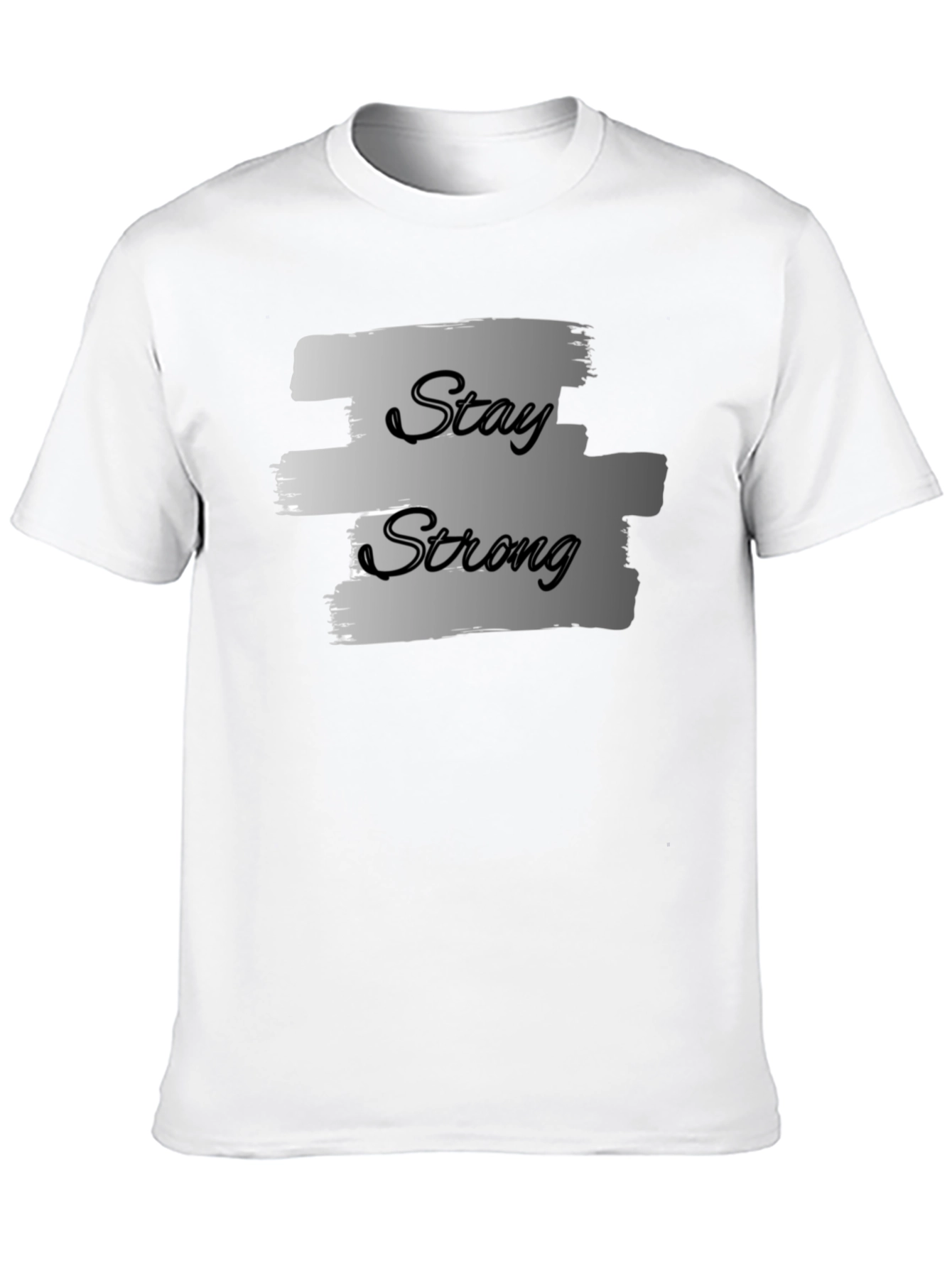 Stay Strong Graphic Print Black T-Shirt