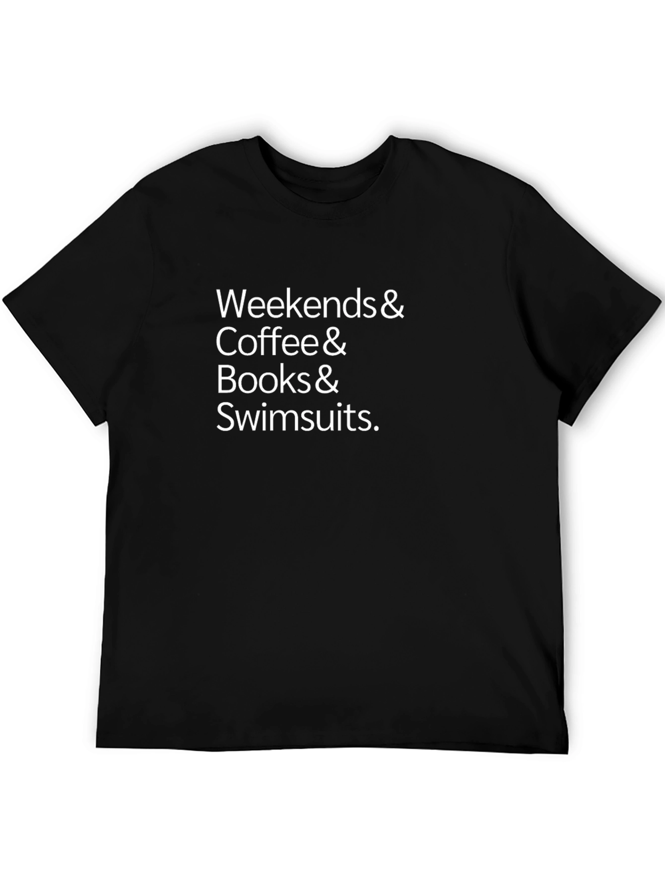 Weekends Coffee Books Swimsuits Black T-Shirt