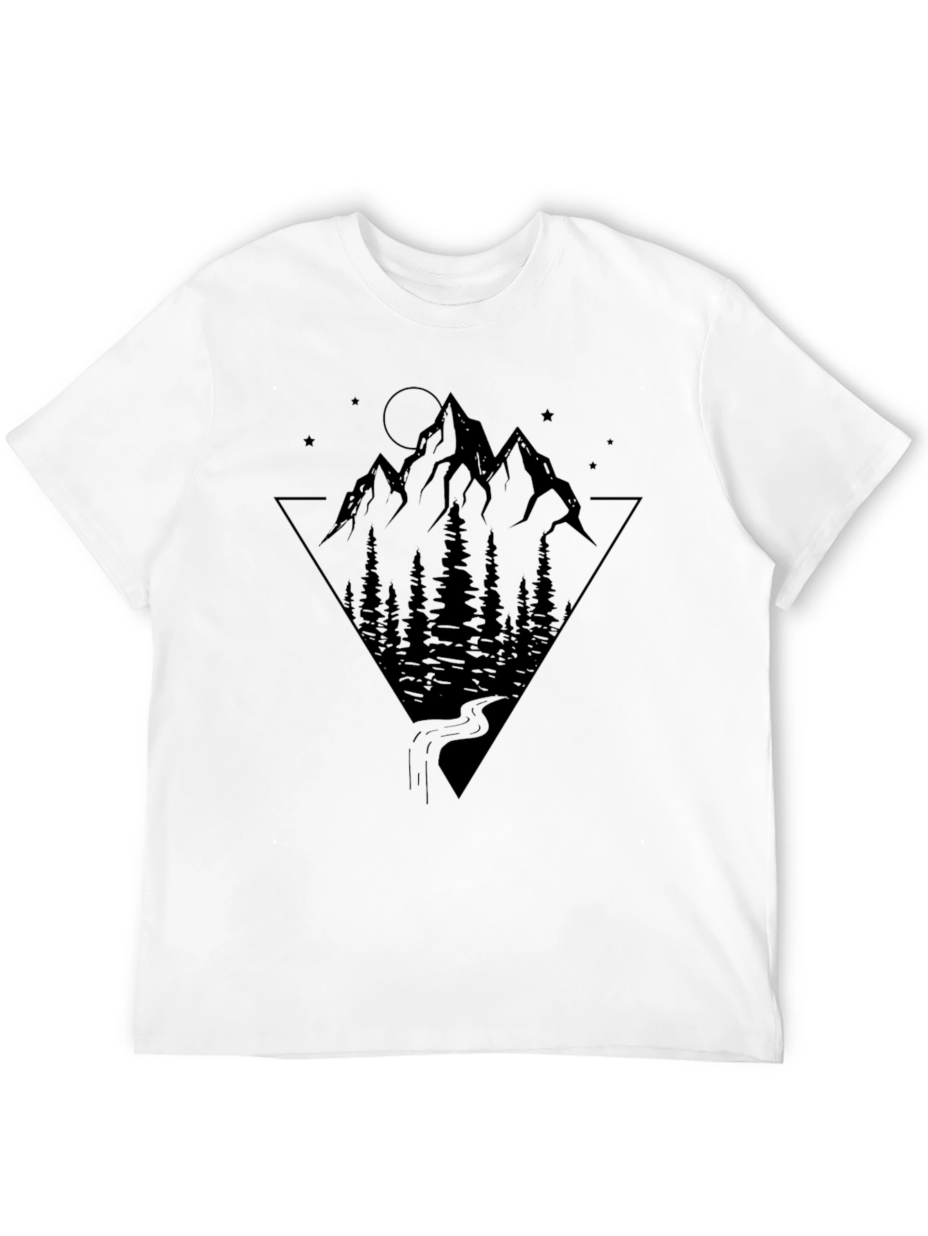 Mountain Scene Graphic Print Tee - Nature Inspired Design