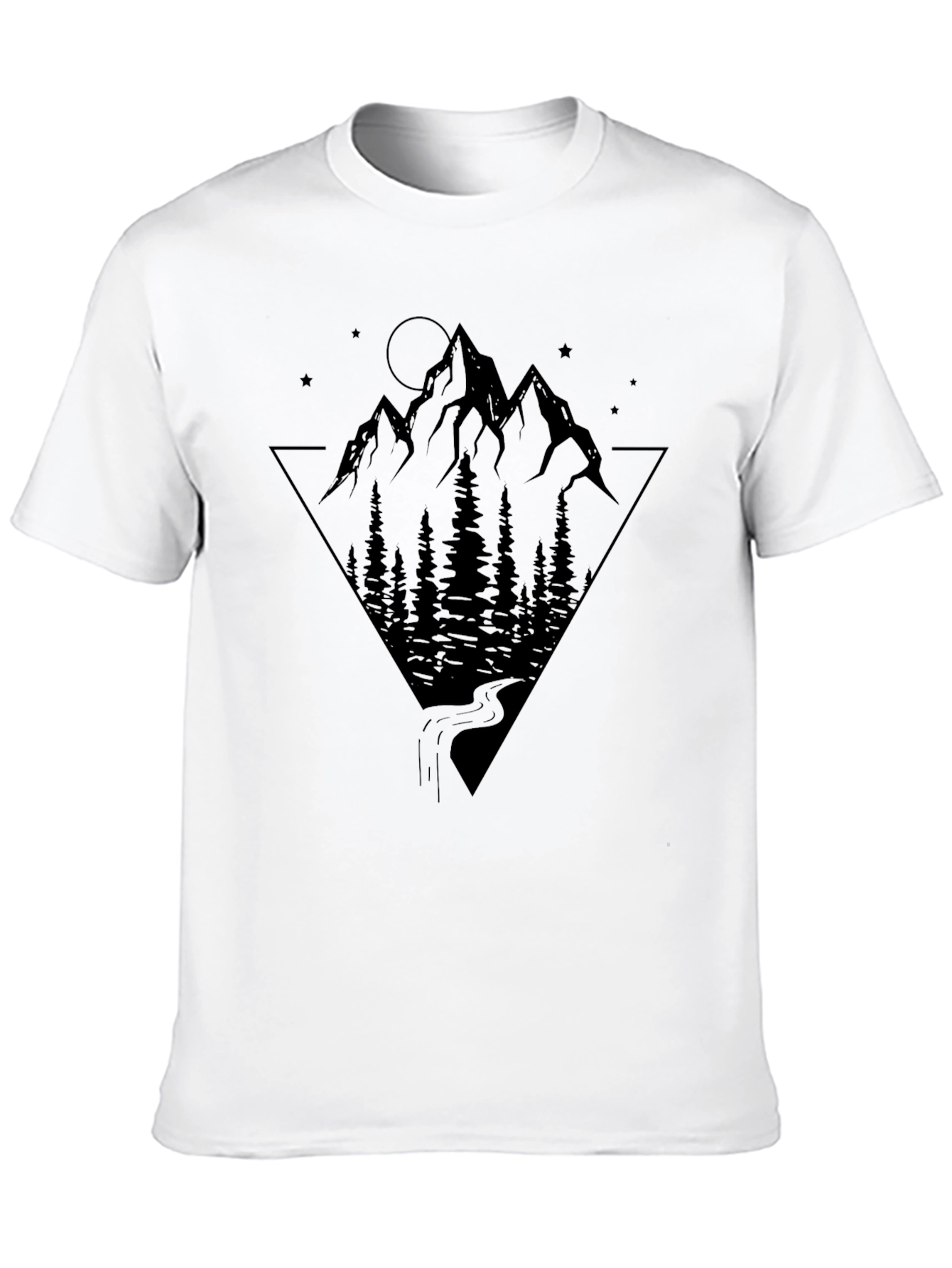 Mountain Scene Graphic Print Tee - Nature Inspired Design
