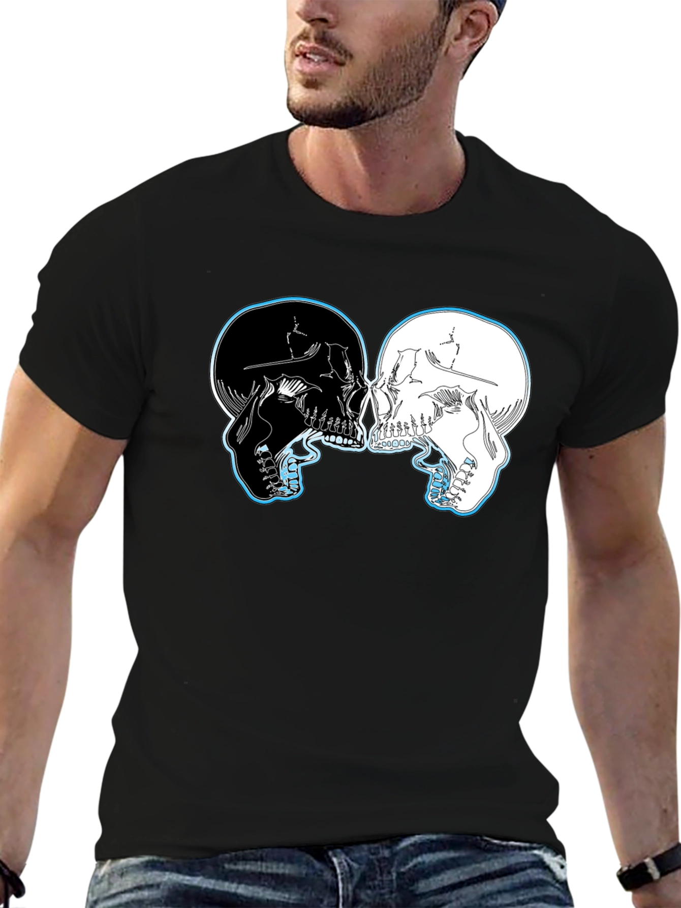 Yin Yang Skulls Graphic T-Shirt
