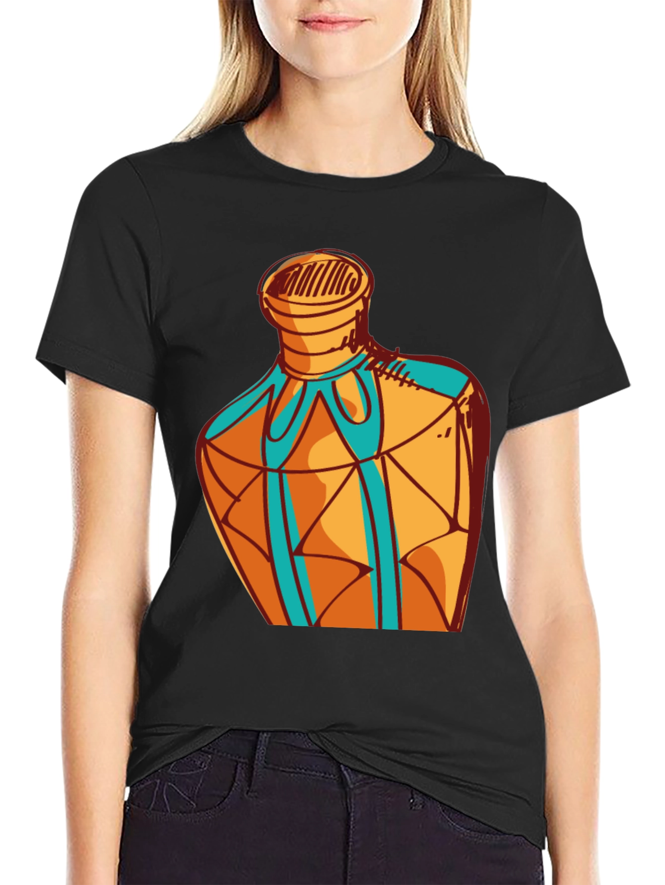Geometric Bottle Design Graphic Tee