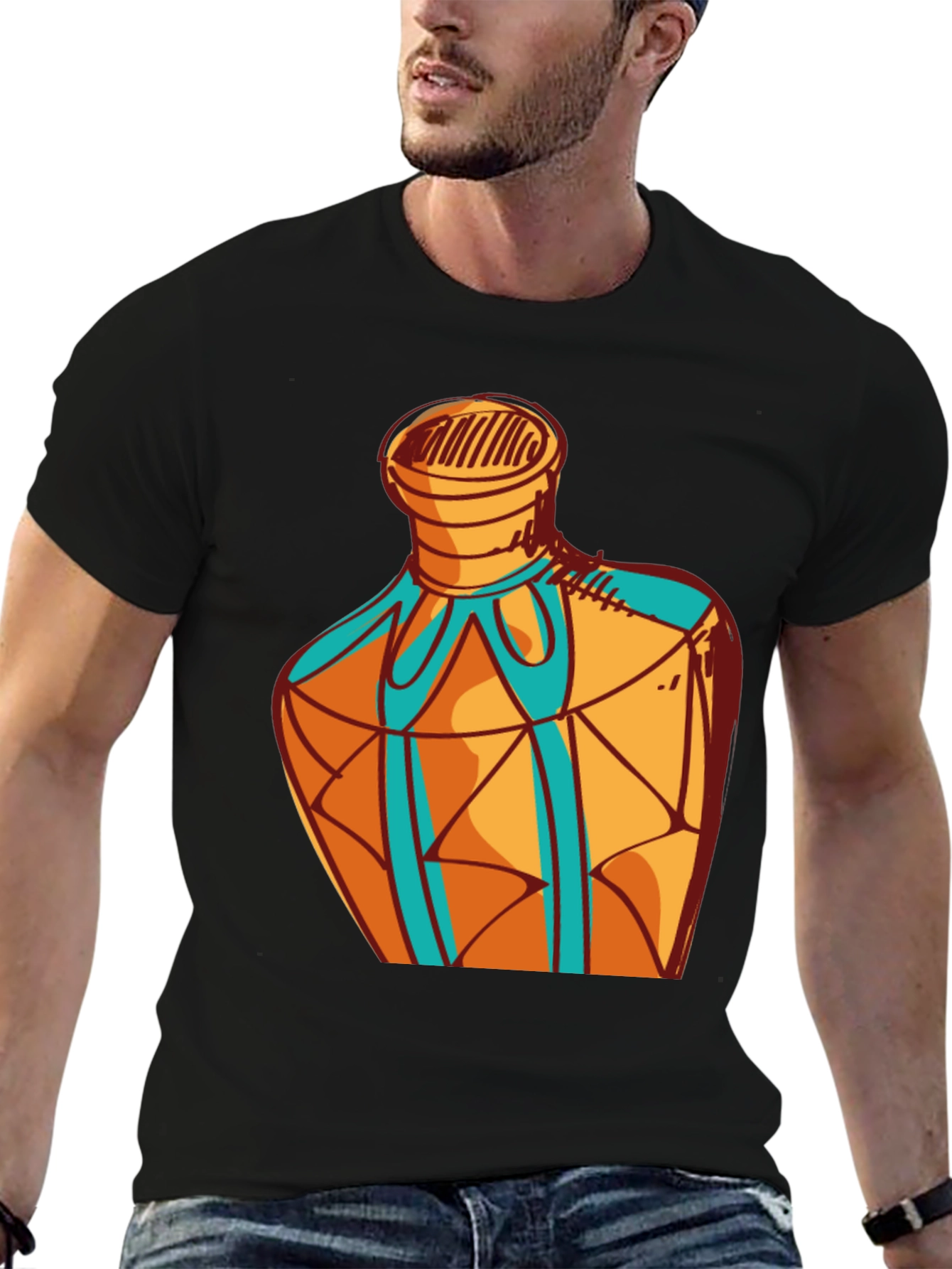 Geometric Bottle Design Graphic Tee