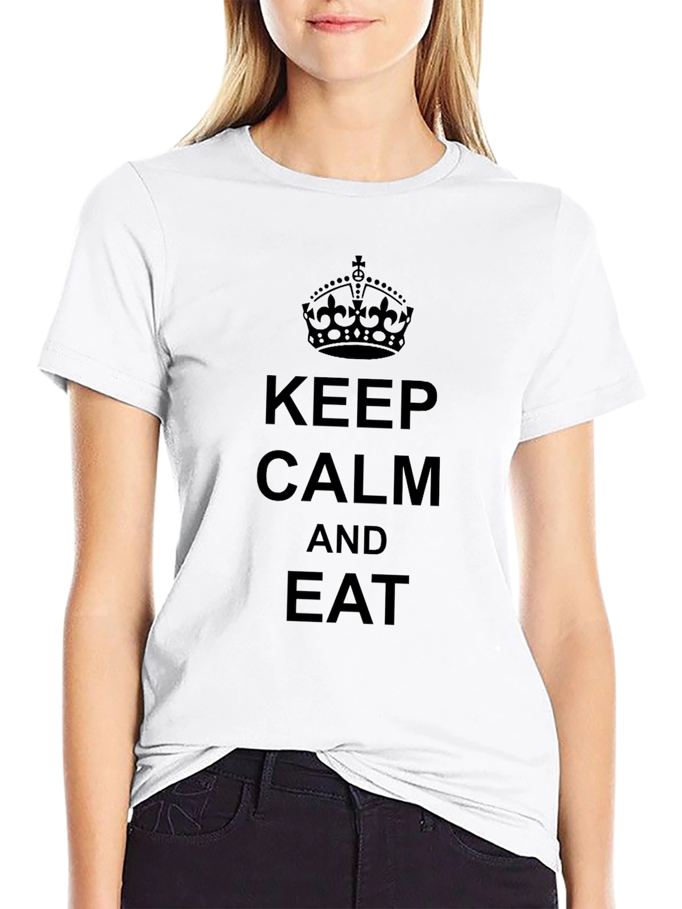 Keep Calm and Eat Black Graphic Tee