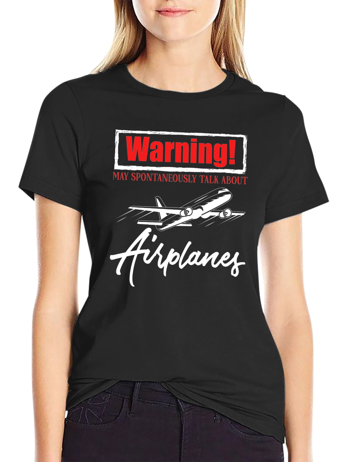 Warning Airplane T-Shirt Funny Aviation Tee