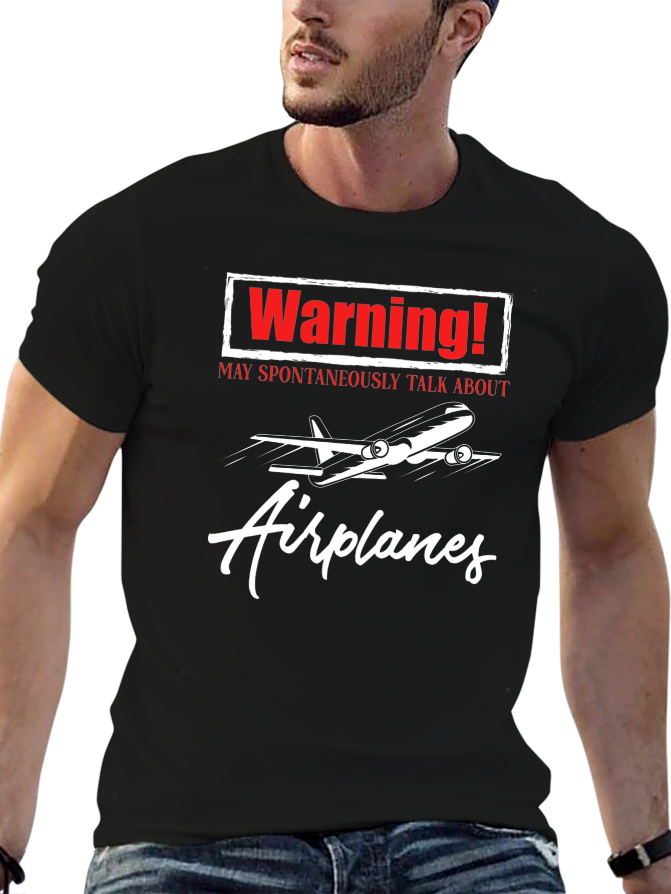 Warning Airplane T-Shirt Funny Aviation Tee