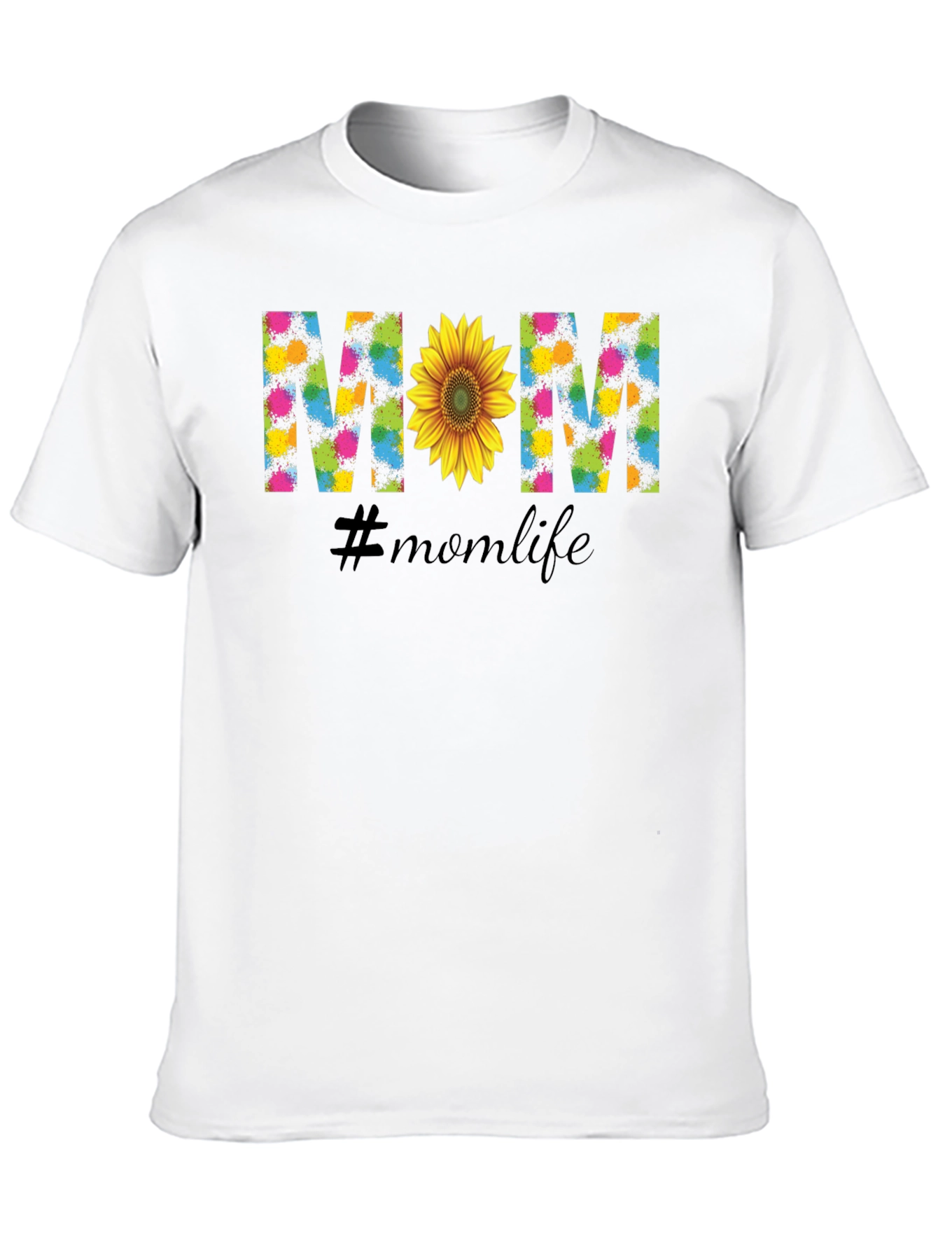 Mom Life Sunflower Graphic Tee - Black
