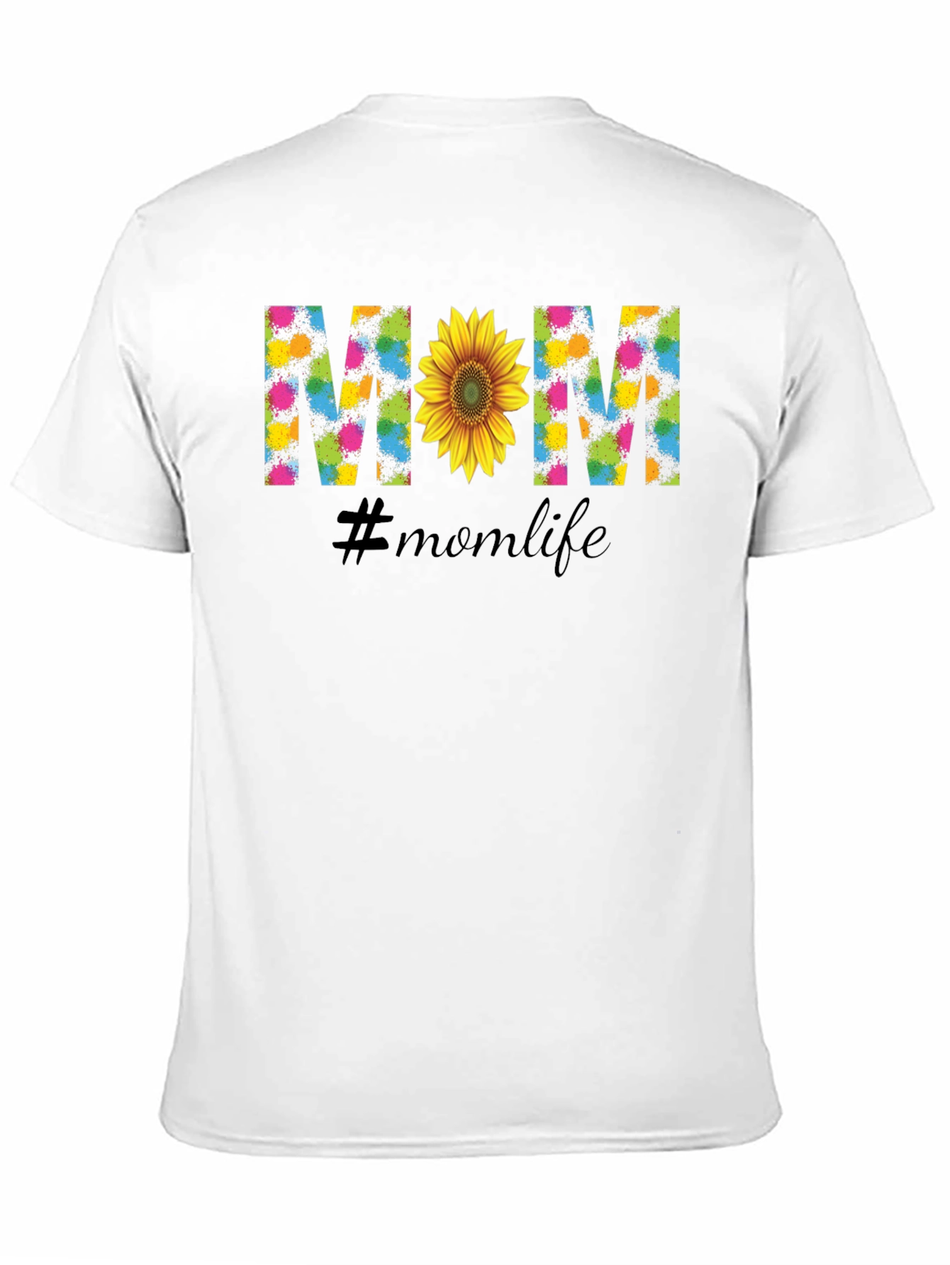 Mom Life Sunflower Graphic Tee - Black