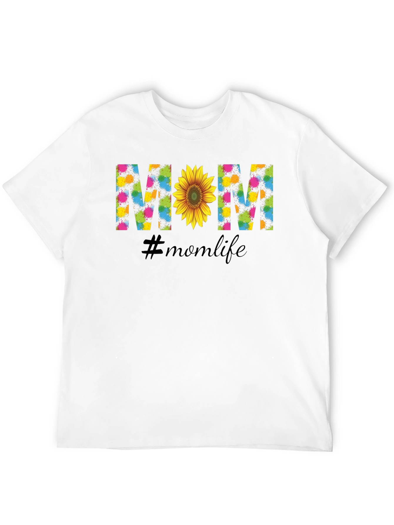 Mom Life Sunflower Graphic Tee - Black