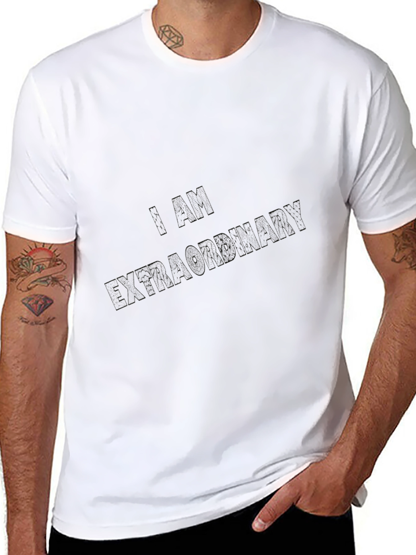 Mens Black I AM EXTRAORDINARY T-Shirt