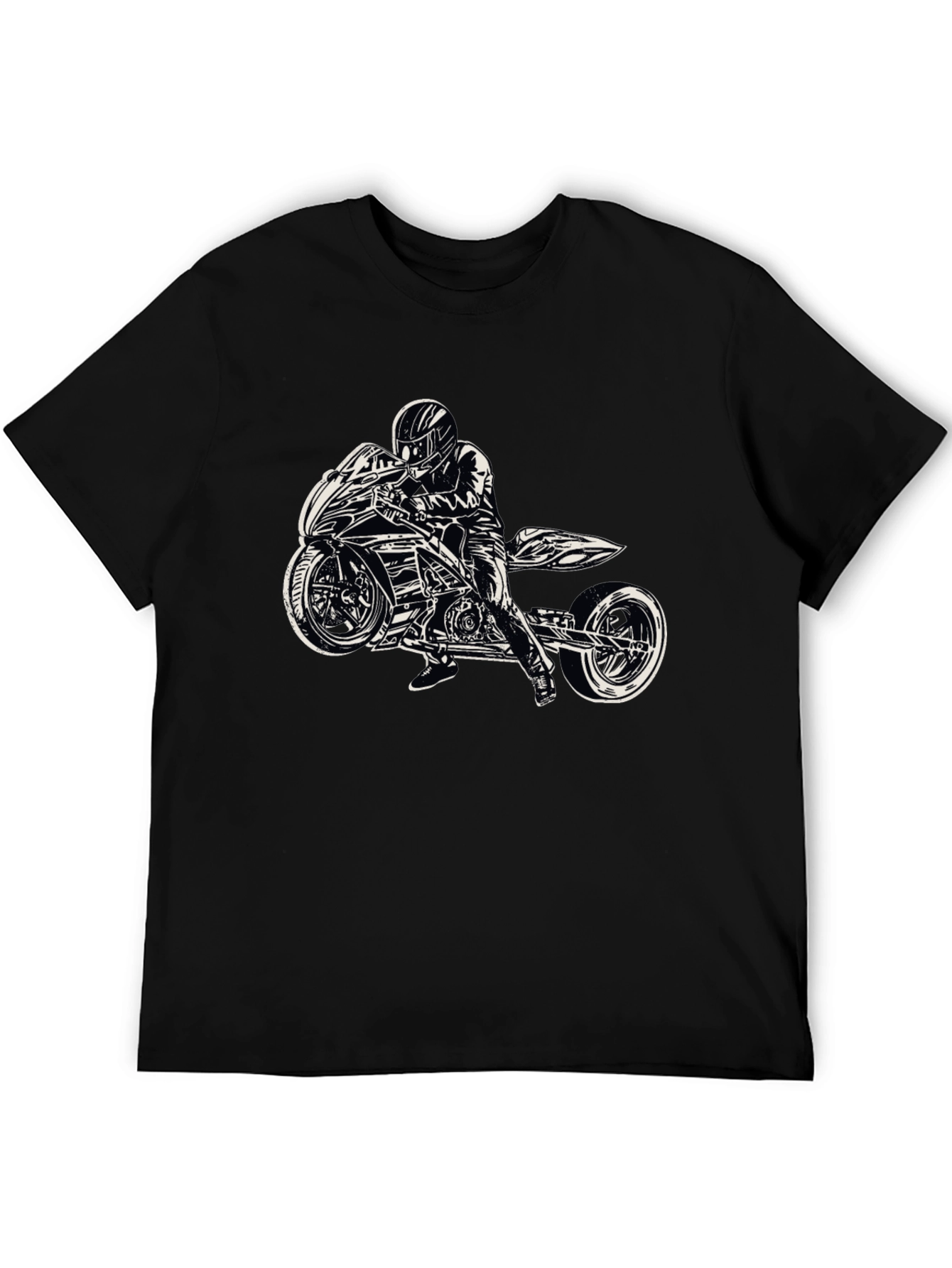 Motorcycle Rider Graphic Black T-Shirt