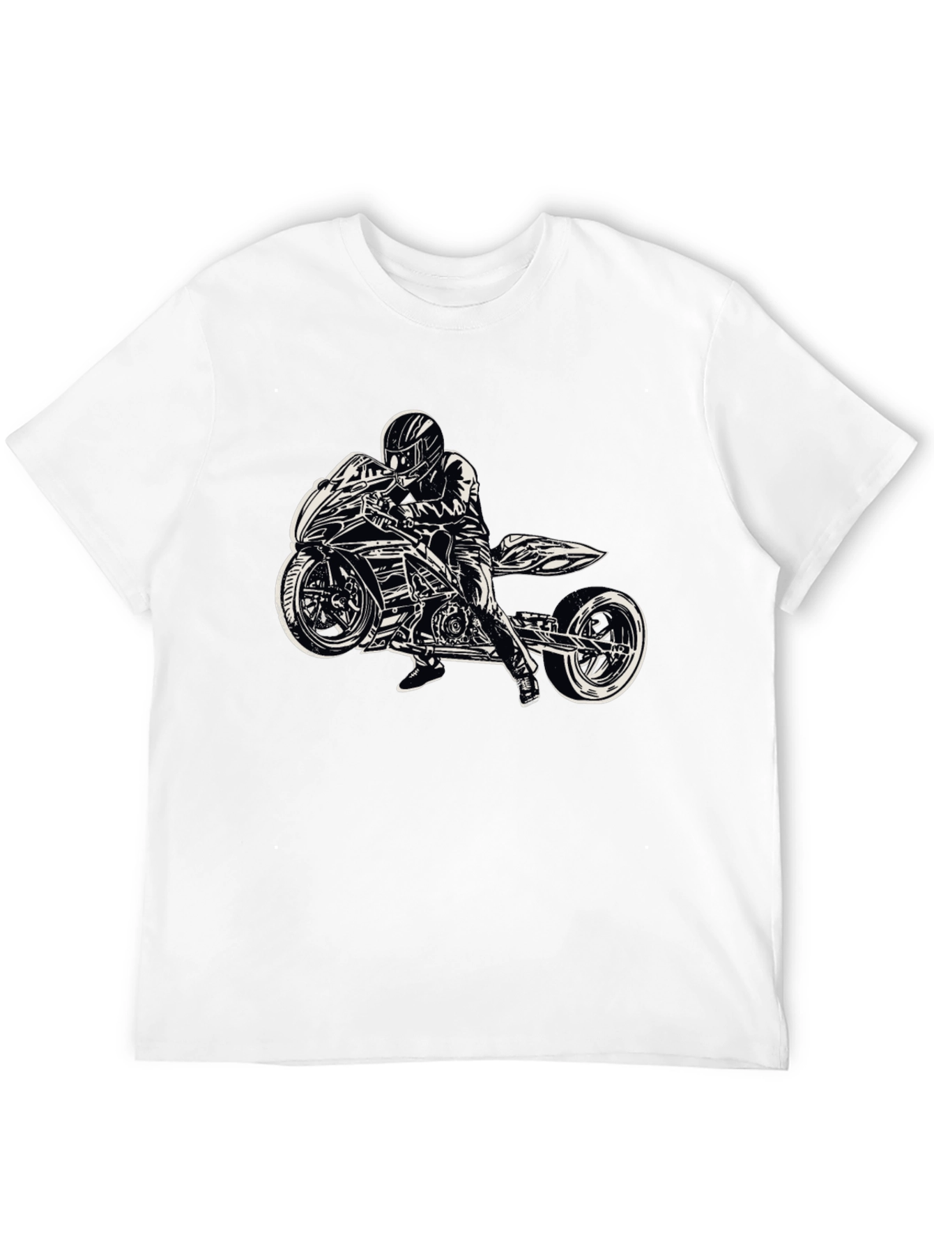 Motorcycle Rider Graphic Black T-Shirt