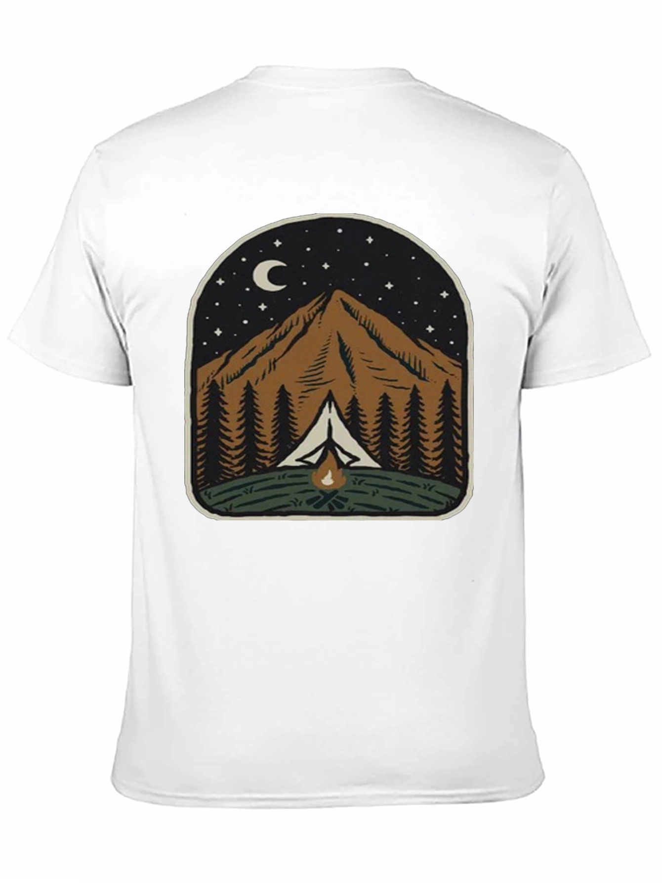 Mountain Campfire Graphic Tee - Night Adventure Shirt