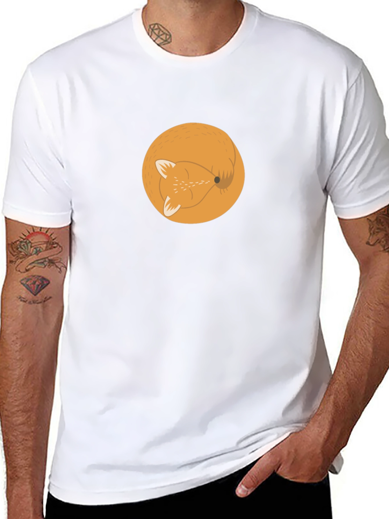 Fox Circle Graphic Tee - Stylish Mens T-Shirt