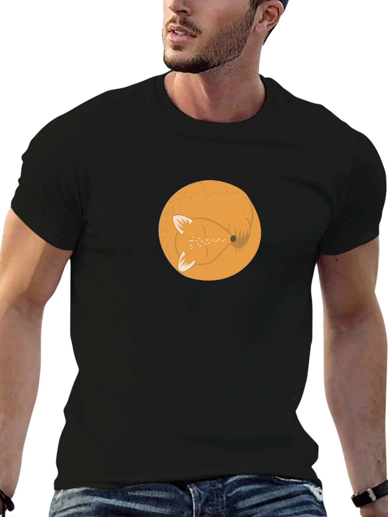 Fox Circle Graphic Tee - Stylish Mens T-Shirt