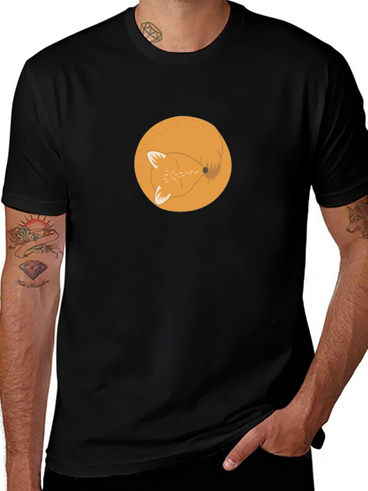 Fox Circle Graphic Tee - Stylish Mens T-Shirt