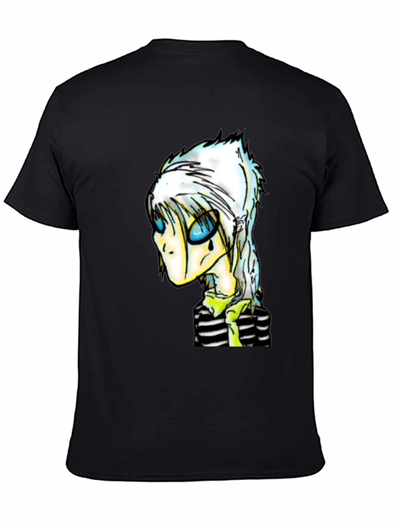 Unique Cartoon Character Black T-Shirt