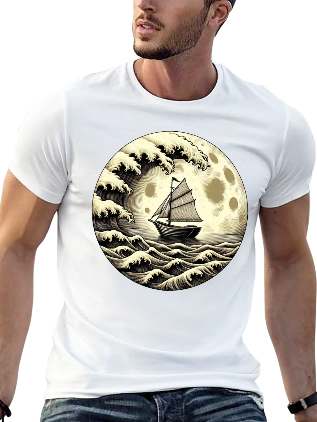 Nautical Moon Boat T-Shirt