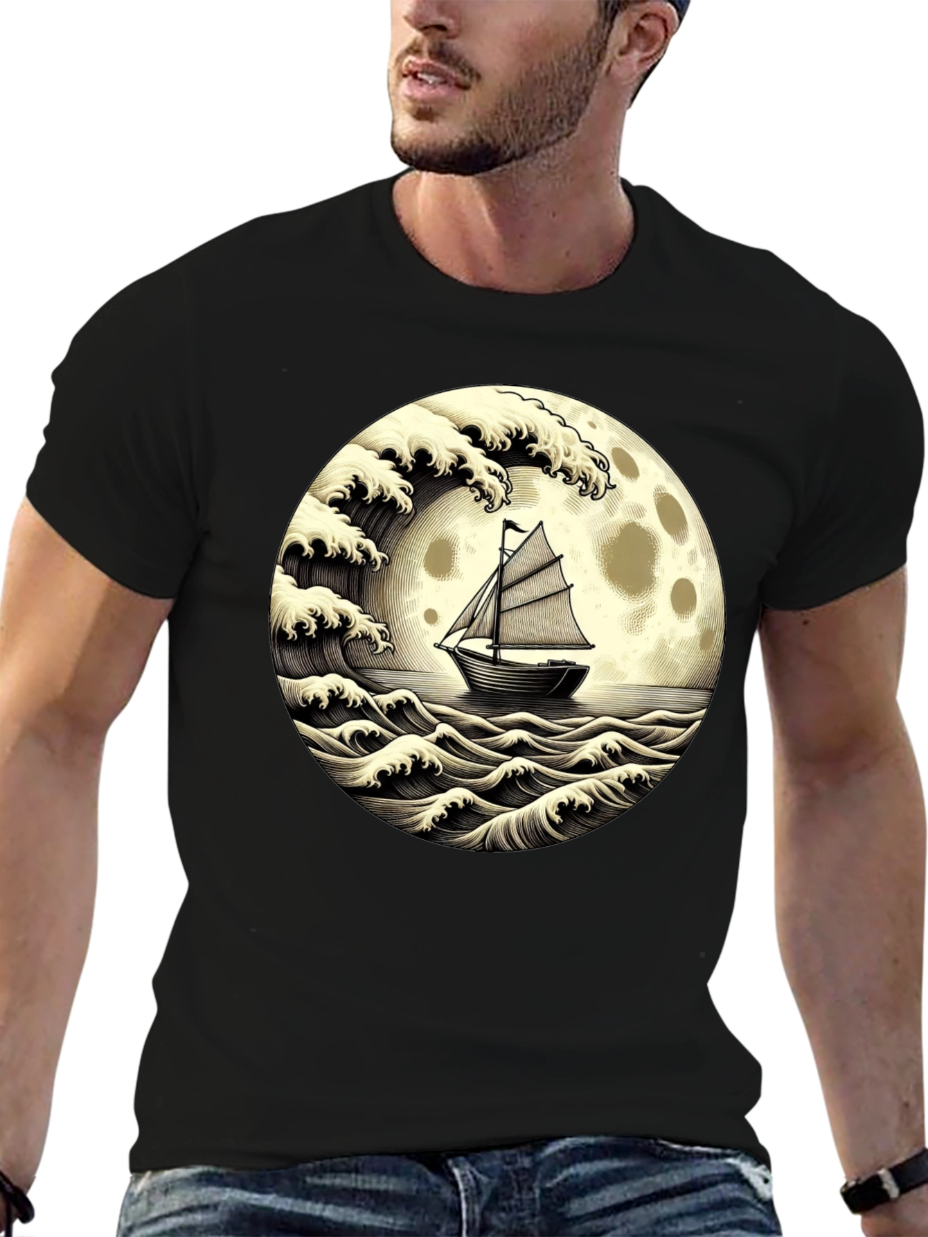 Nautical Moon Boat T-Shirt