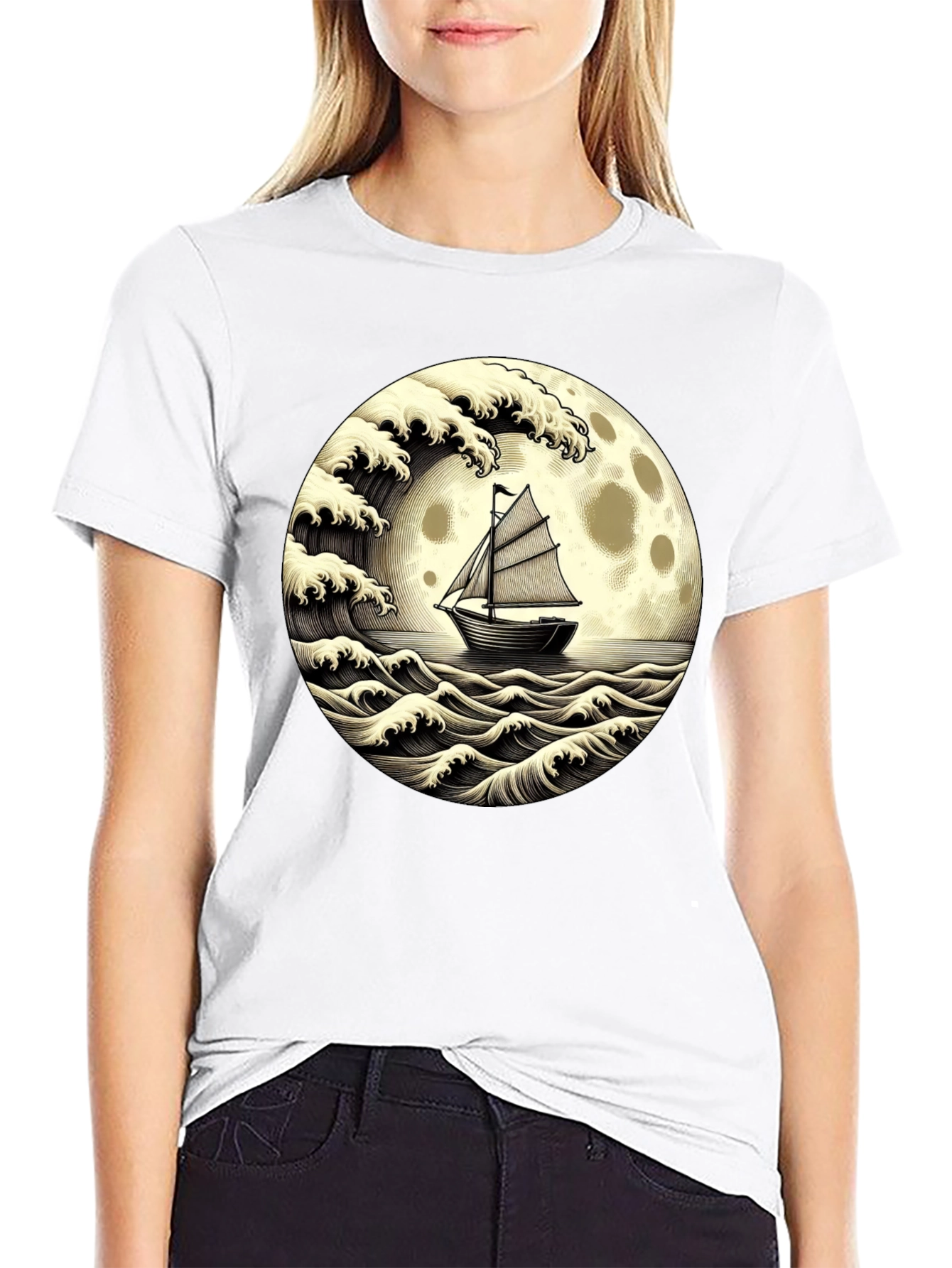 Nautical Moon Boat T-Shirt