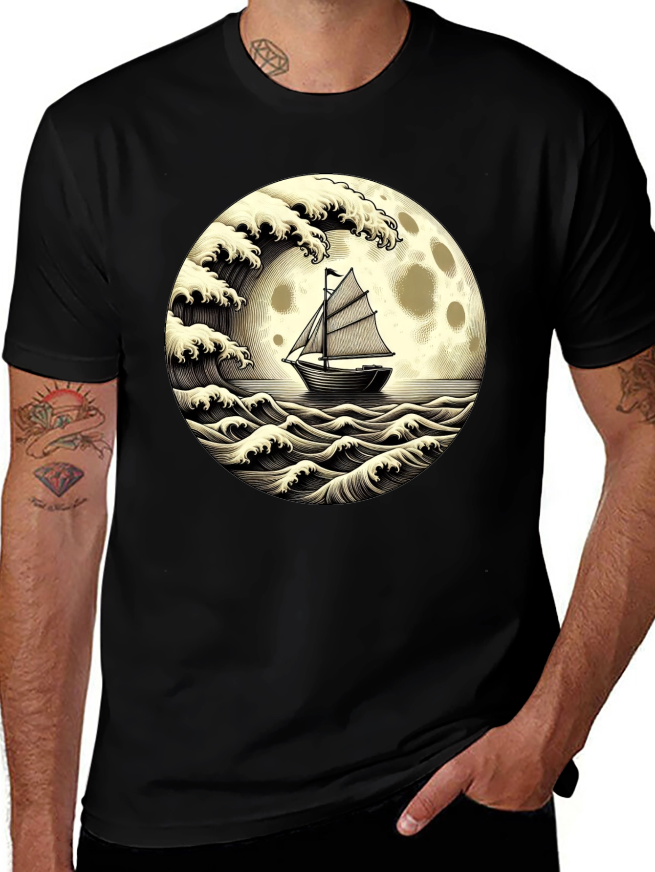 Nautical Moon Boat T-Shirt