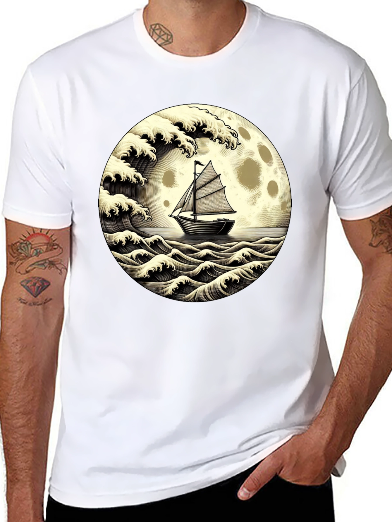 Nautical Moon Boat T-Shirt