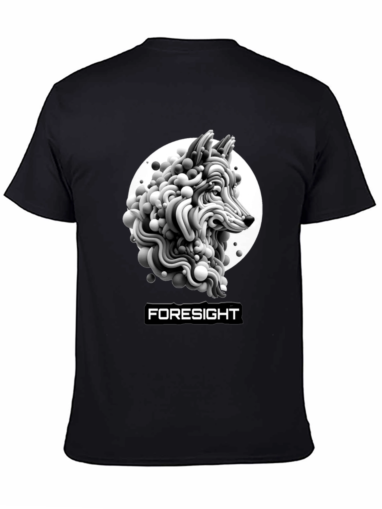 Foresight Wolf Art Black T-Shirt
