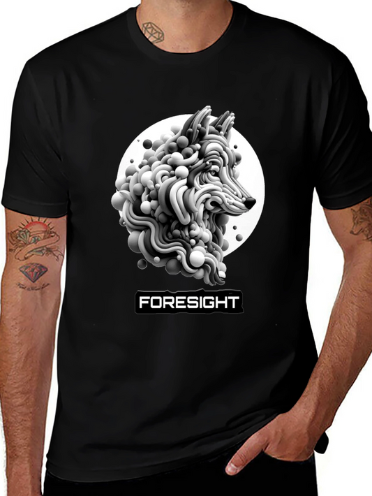 Foresight Wolf Art Black T-Shirt
