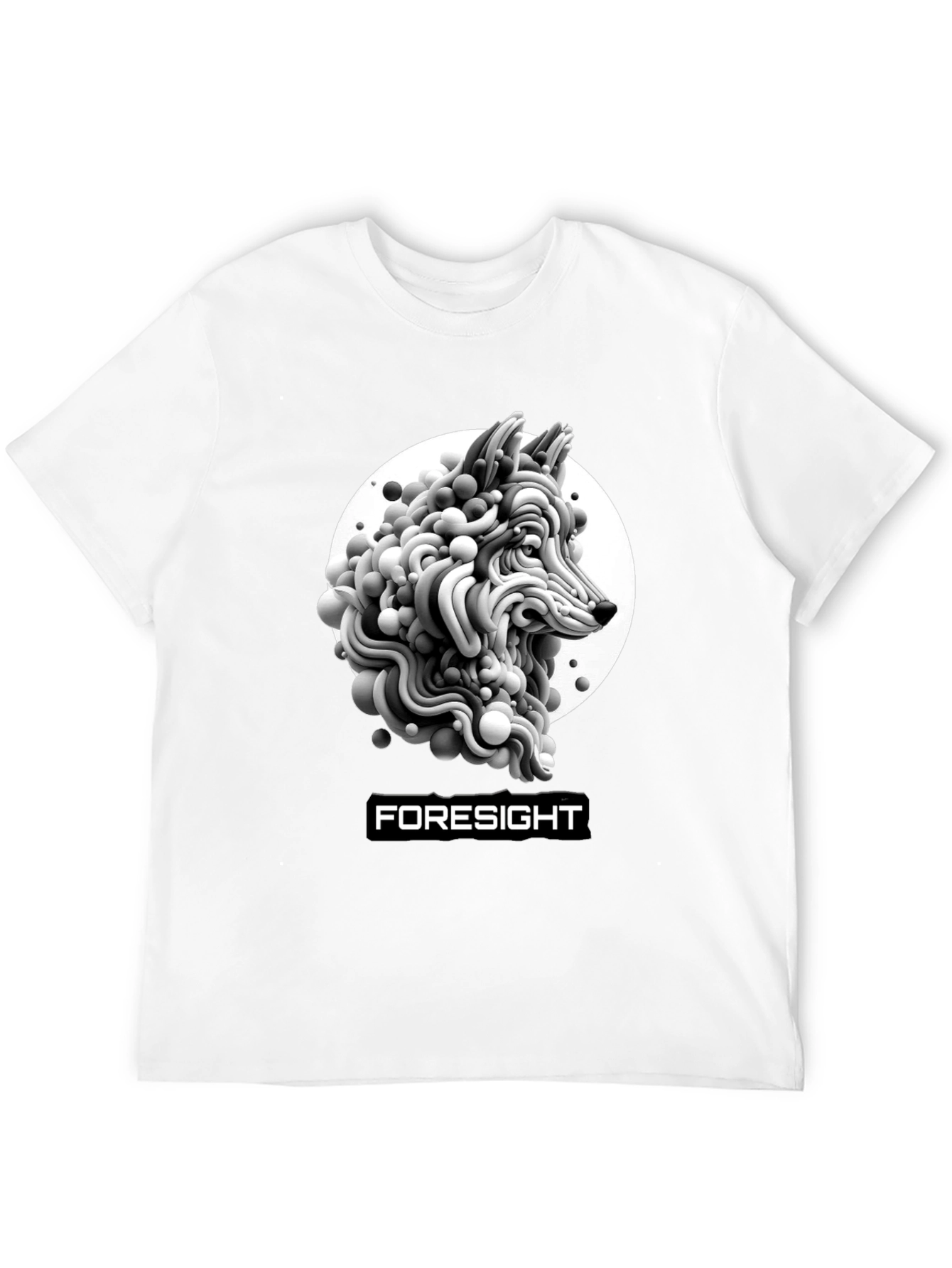 Foresight Wolf Art Black T-Shirt