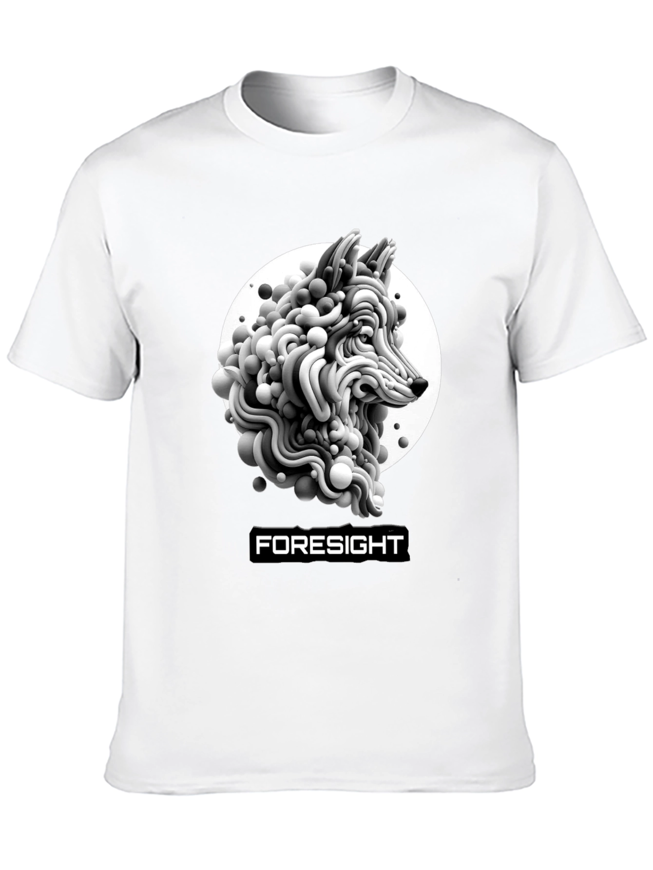 Foresight Wolf Art Black T-Shirt