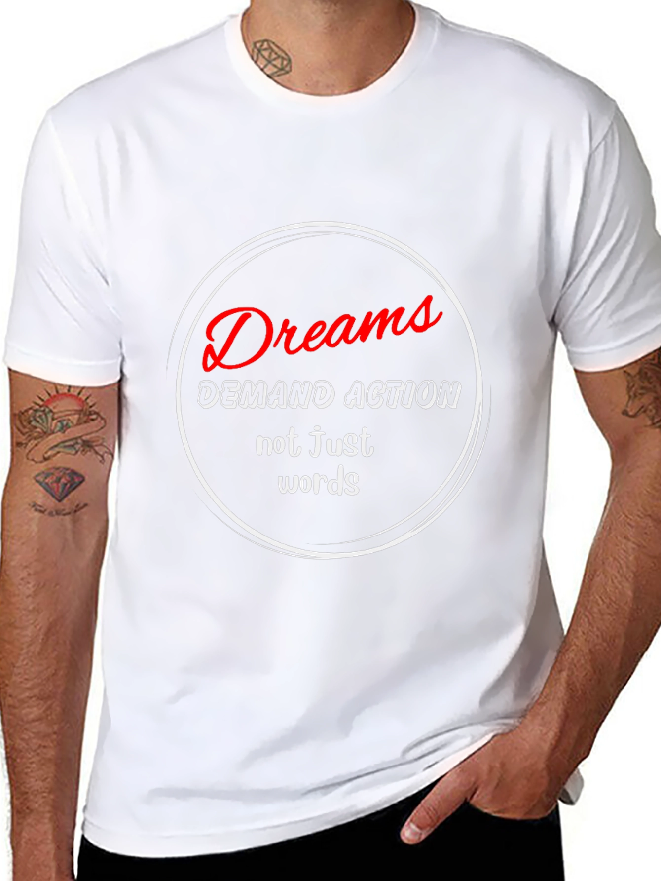 Dreams Demand Action T-Shirt - Motivational Black Tee