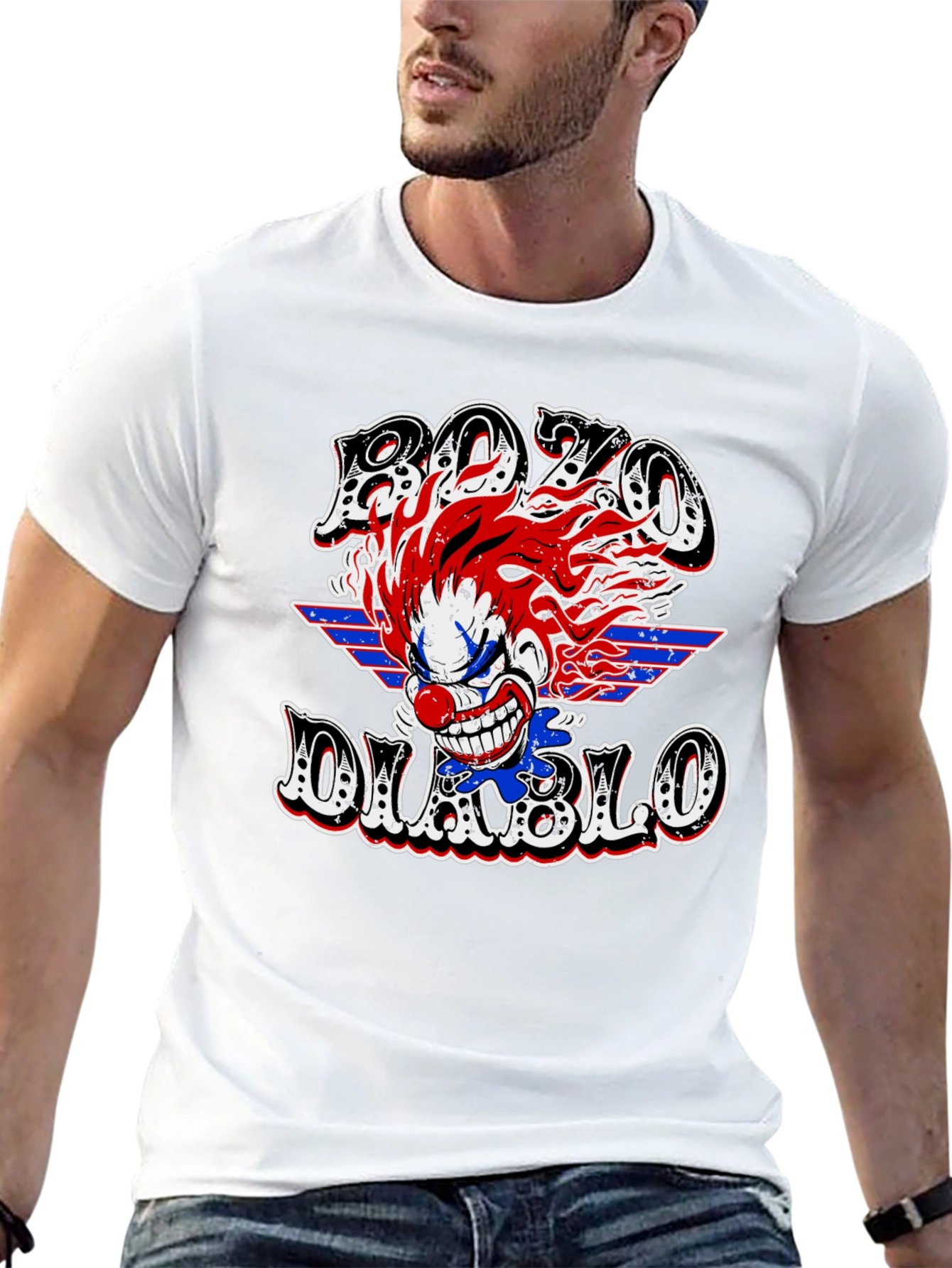 Bozo Diablo Clown Graphic Tee - Mens Black T-Shirt
