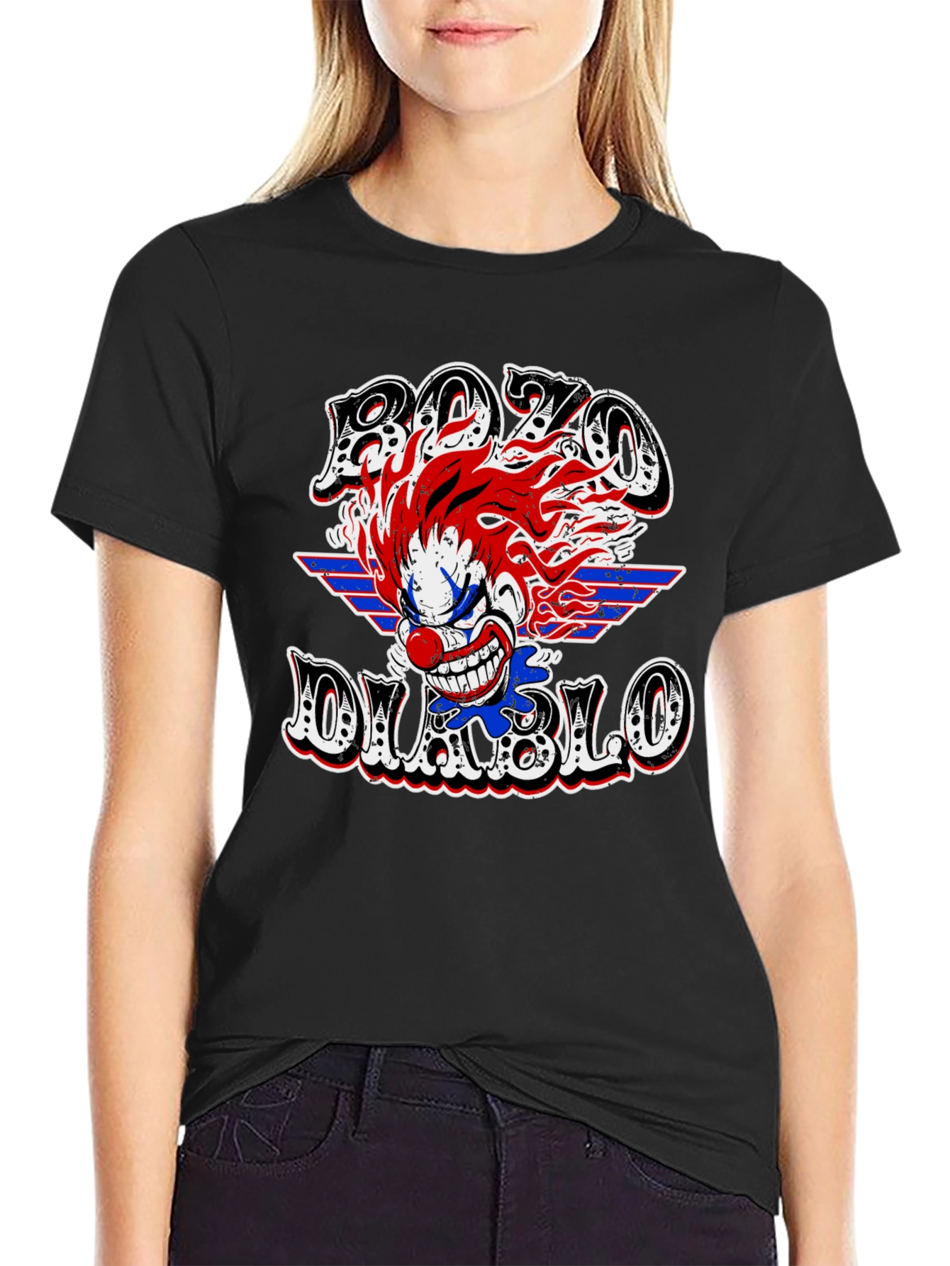 Bozo Diablo Clown Graphic Tee - Mens Black T-Shirt