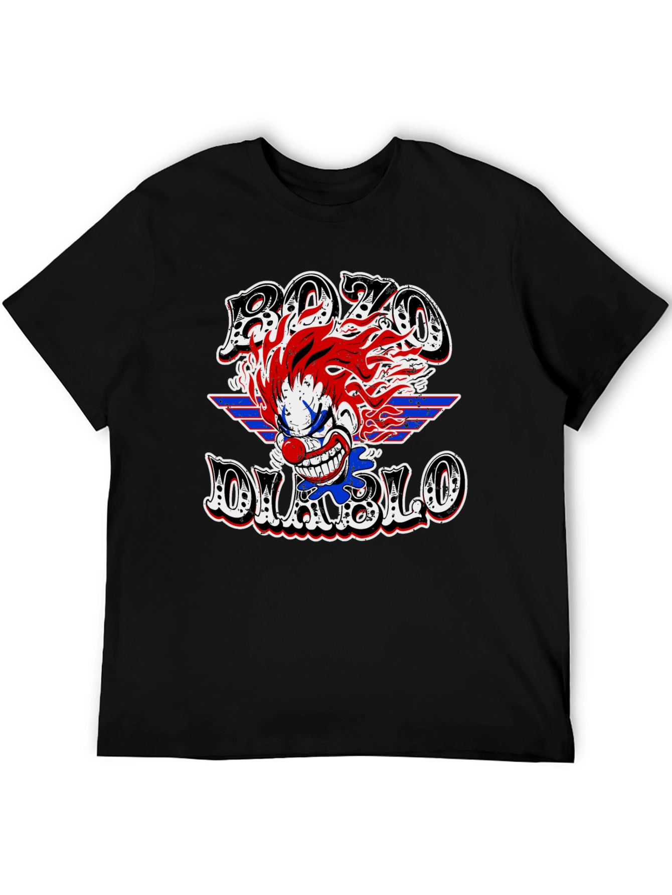 Bozo Diablo Clown Graphic Tee - Mens Black T-Shirt