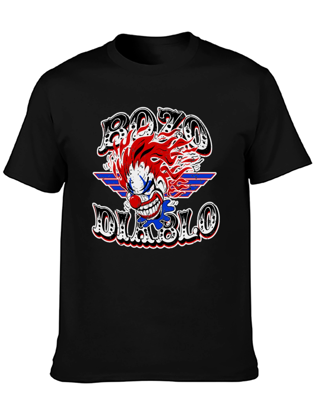 Bozo Diablo Clown Graphic Tee - Mens Black T-Shirt