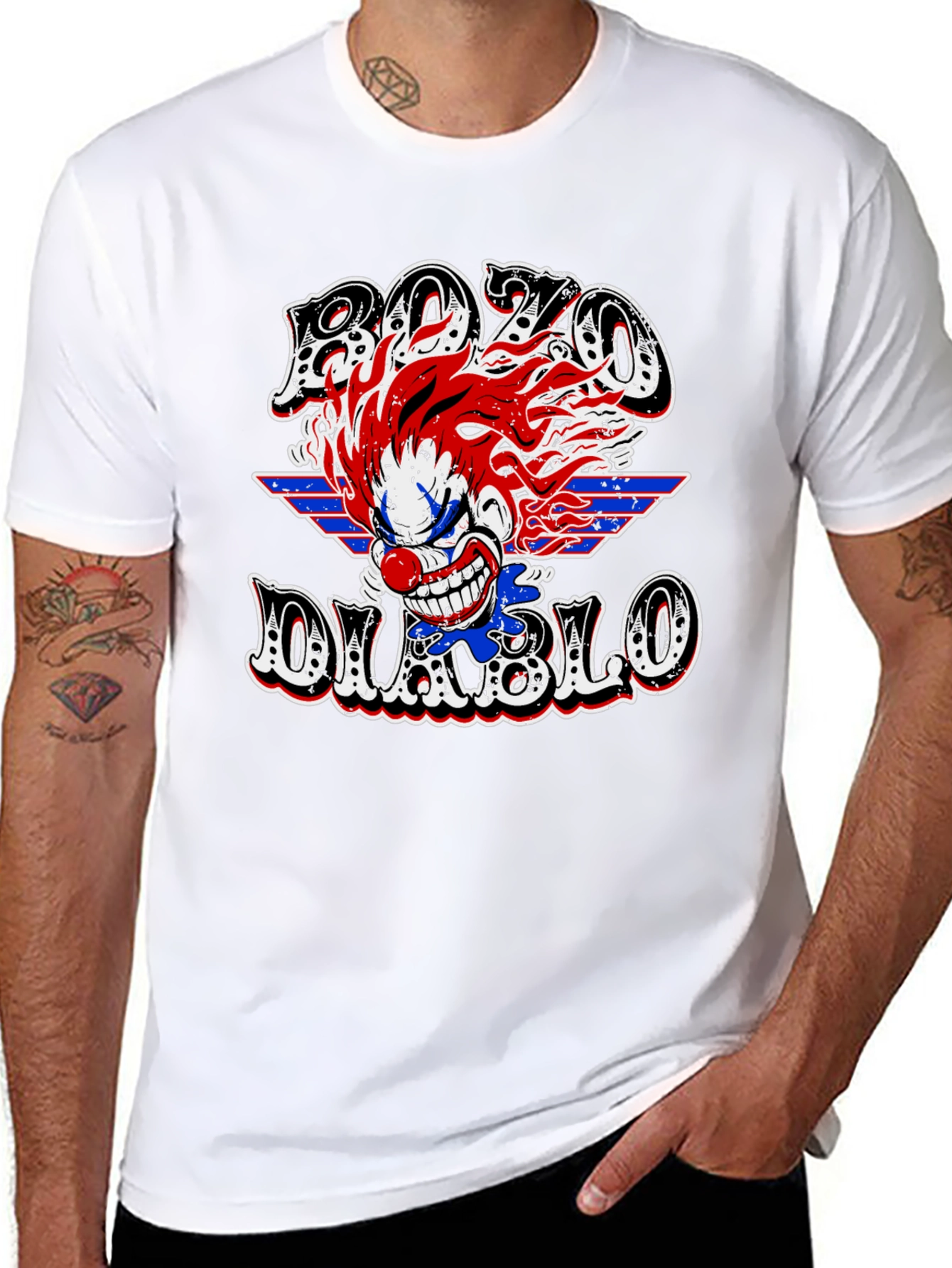 Bozo Diablo Clown Graphic Tee - Mens Black T-Shirt