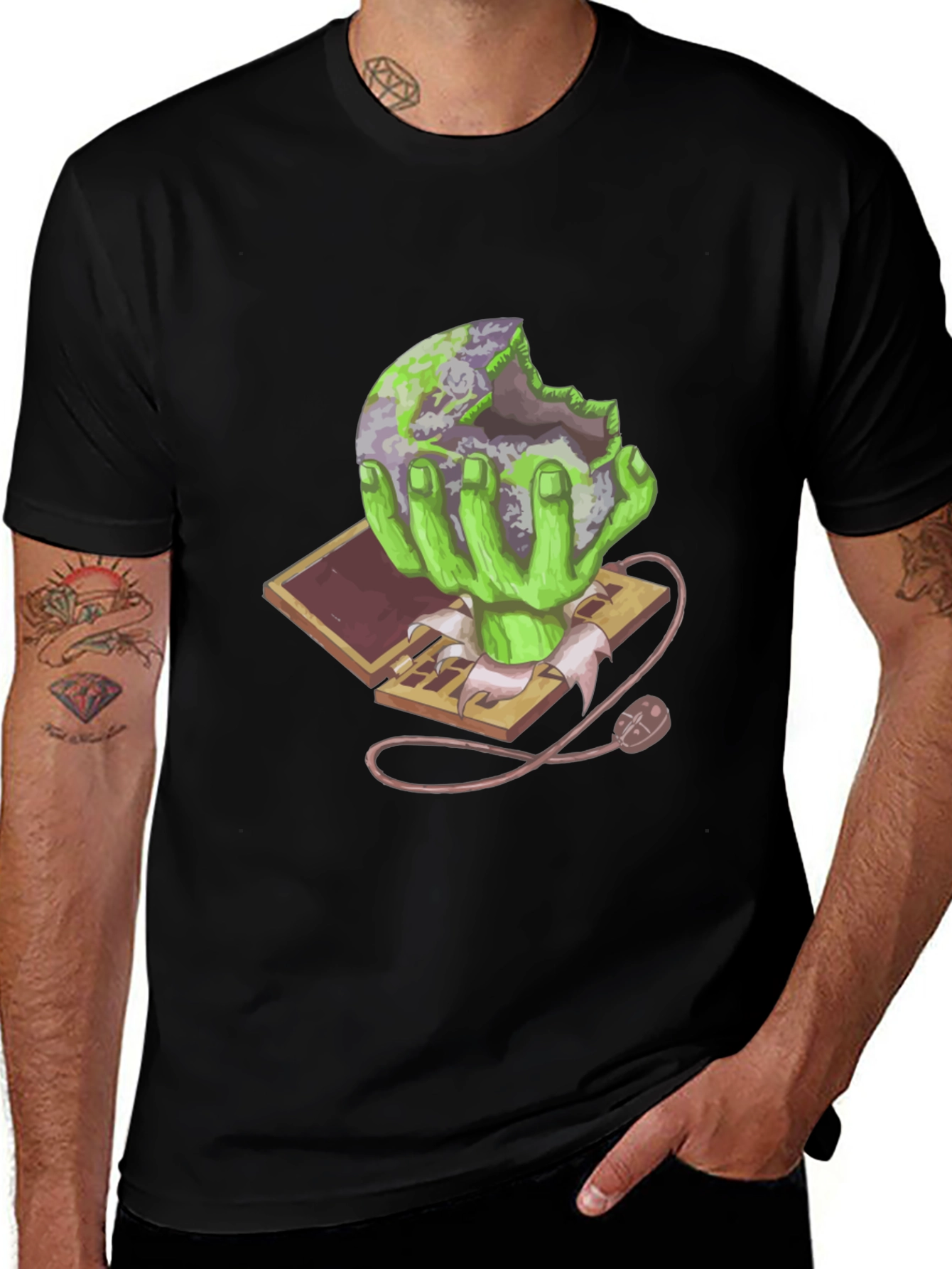 Zombie Earth Eater Graphic T-Shirt